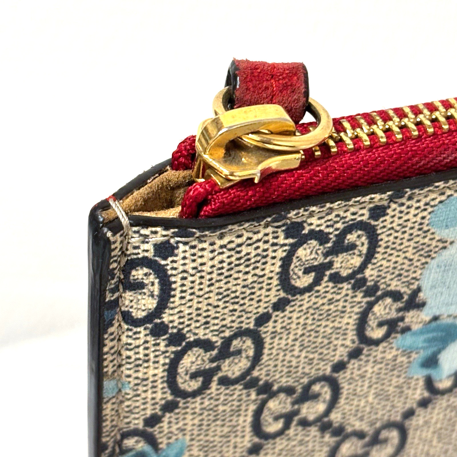 GUCCI Blooms Clutch Bag Purse Flower GG Blue Flora Authentic