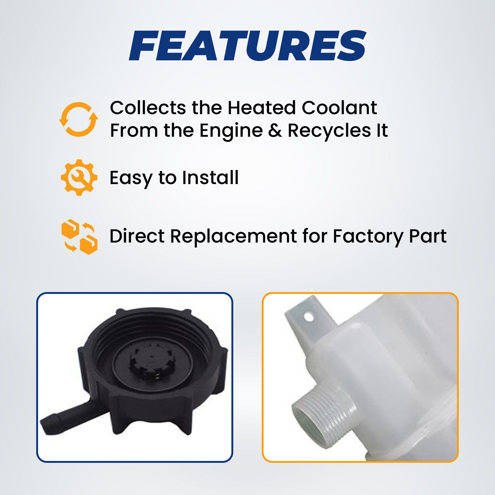 Volvo VNL Truck 2008-2024 Coolant Tank Reservoir w Cap, Sensor Replaces 22564837