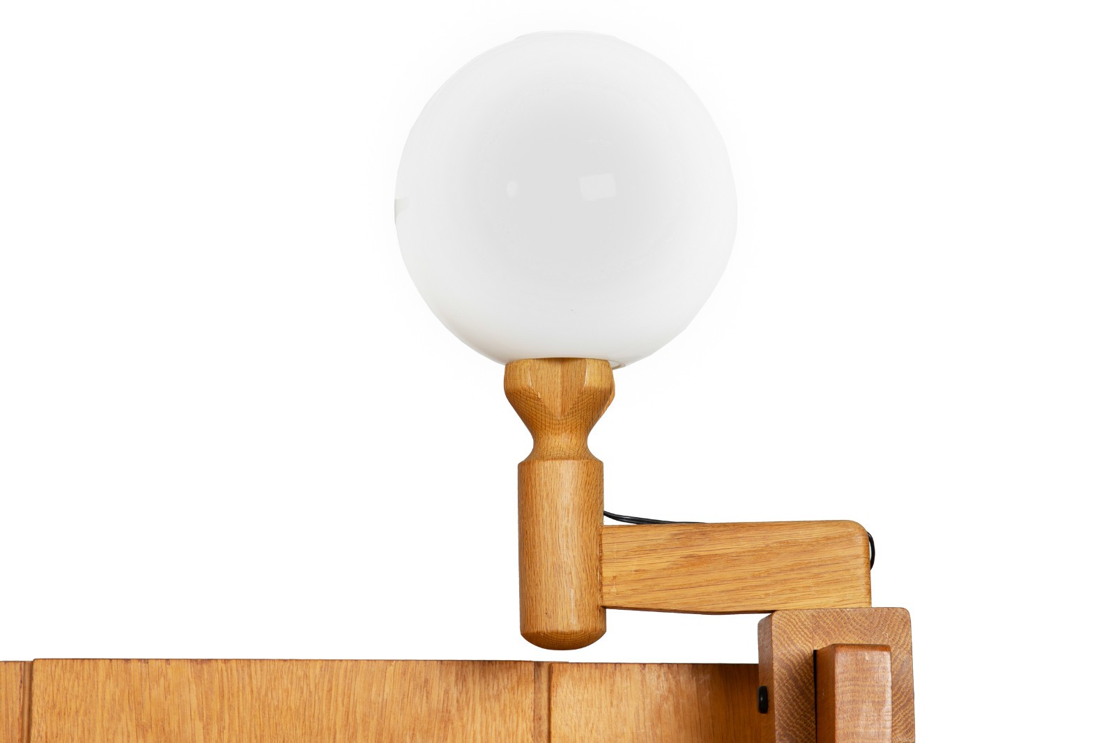 French Modernist Oak Bar Cabinet Bookshelf by Guillerme and Chambron