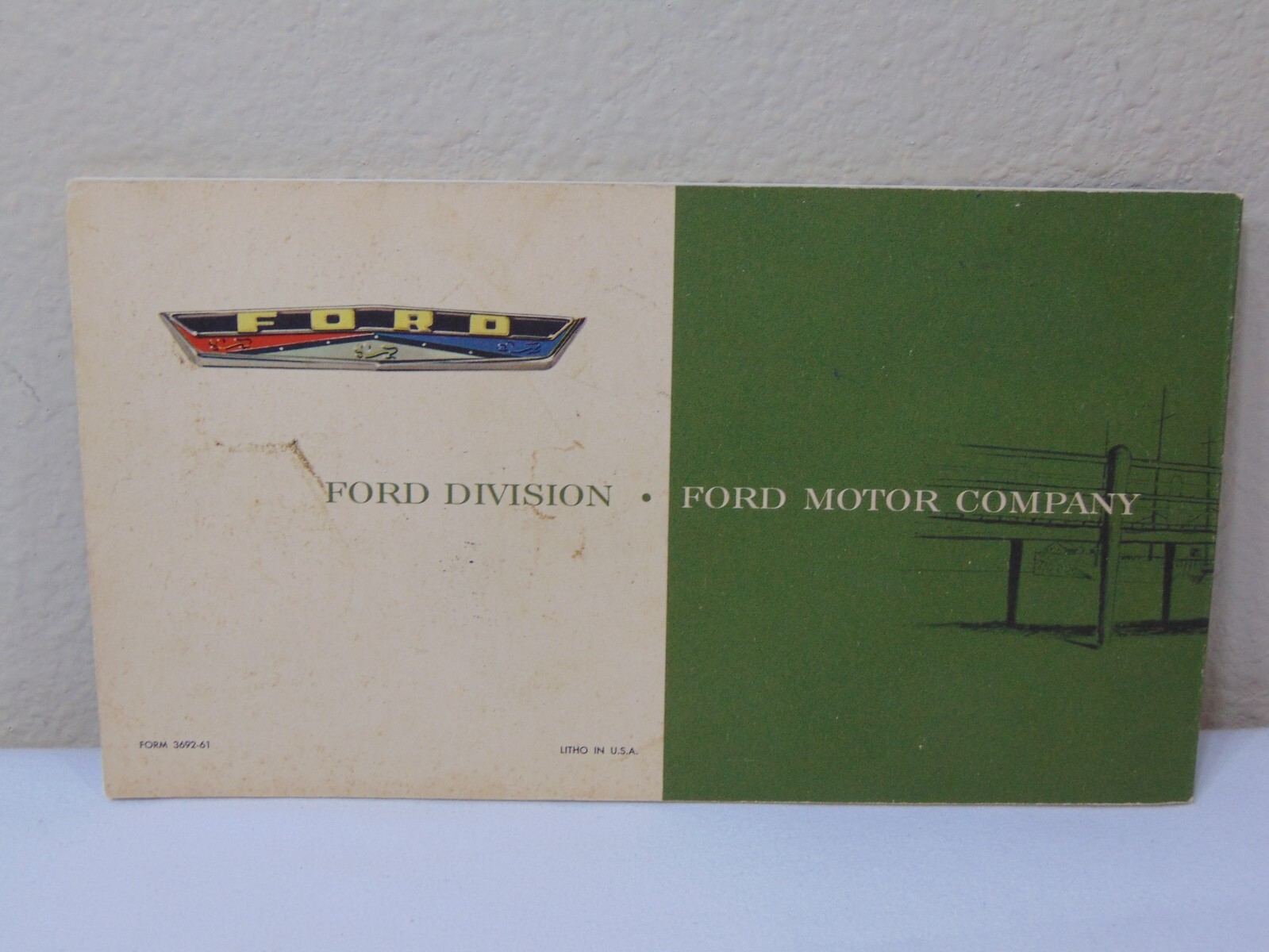 VINTAGE 1961 FORD CAR OWNER'S MANUAL FAIRLANE 500 TOWN RARE
