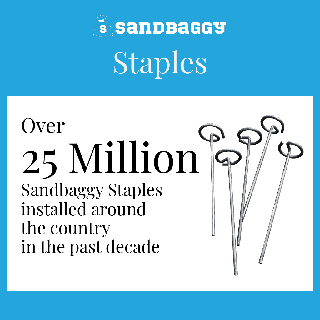 Circle Top Pins 500 Pack 6 Inch ~Landscape Staples SOD Garden Stakes - Sandbaggy