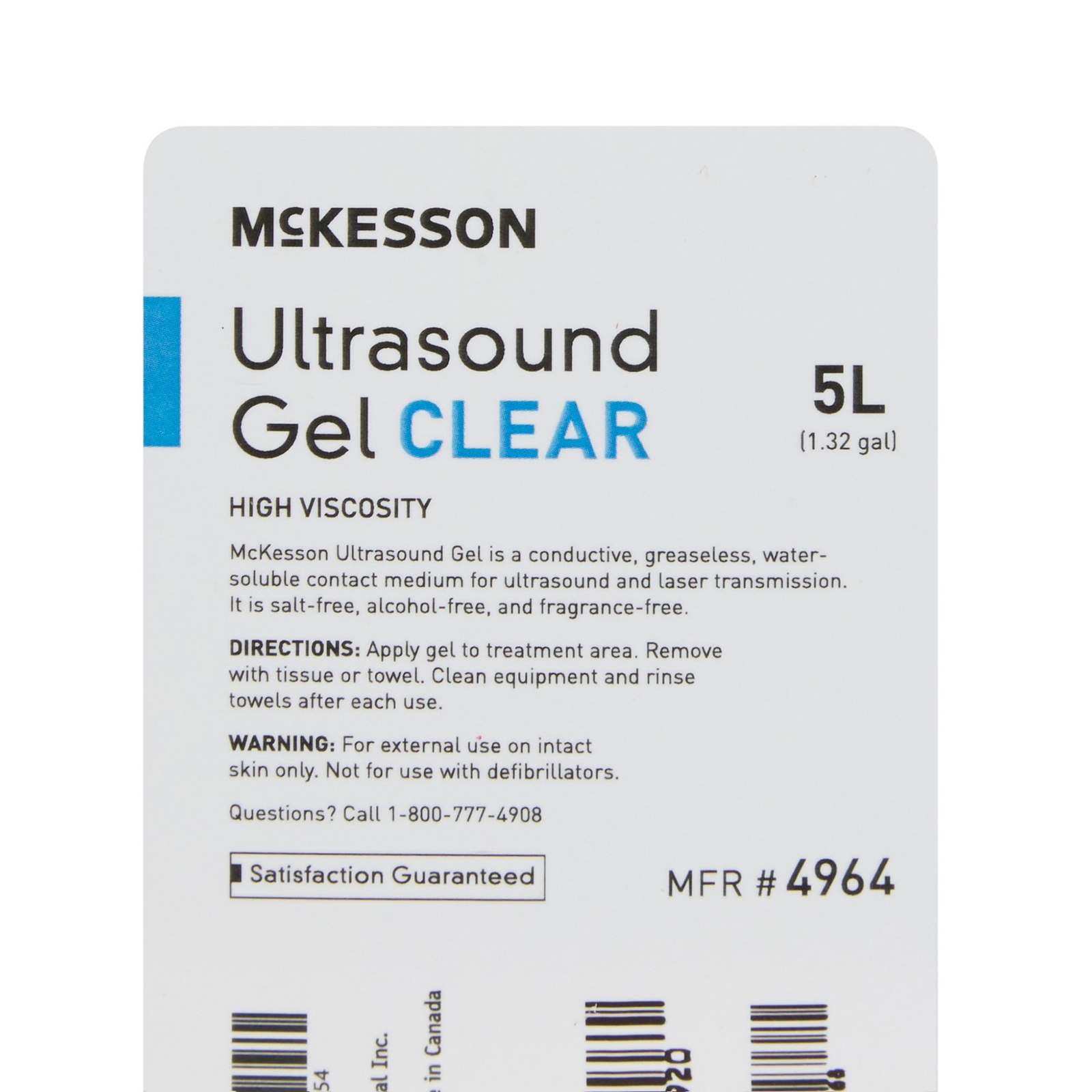 McKesson Clear Ultrasound Gel Transmission Ultrasonic Water Soluble 4 Containers