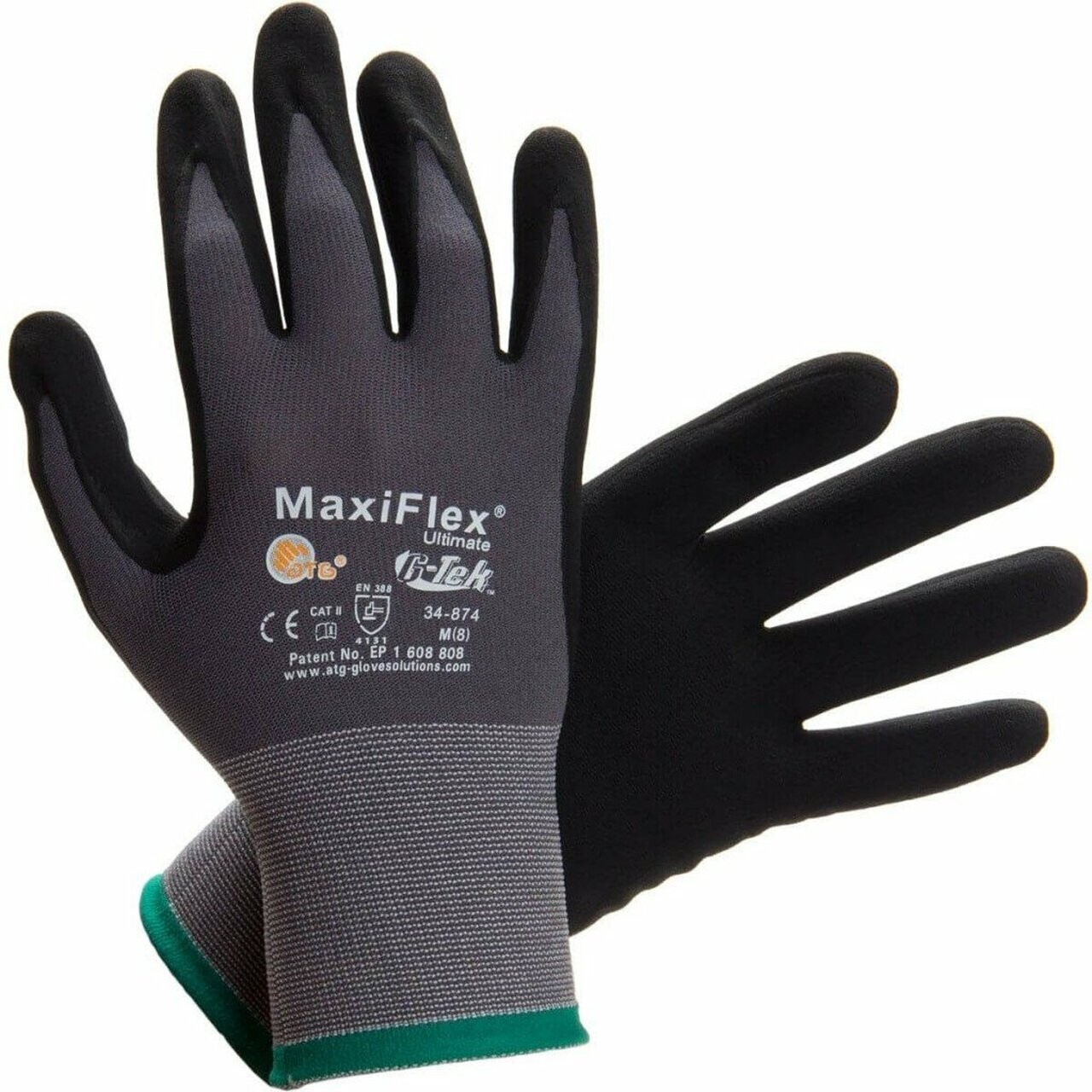 (6-Pairs) PIP 34-874 MaxiFlex Ultimate Micro Foam Nitrile Grip Coated Work Glove