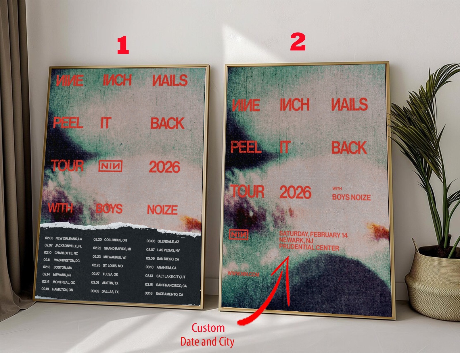 NINE INCH NAILS PEEL IT BACK TOUR 2026 Poster, Custom Tour Poster