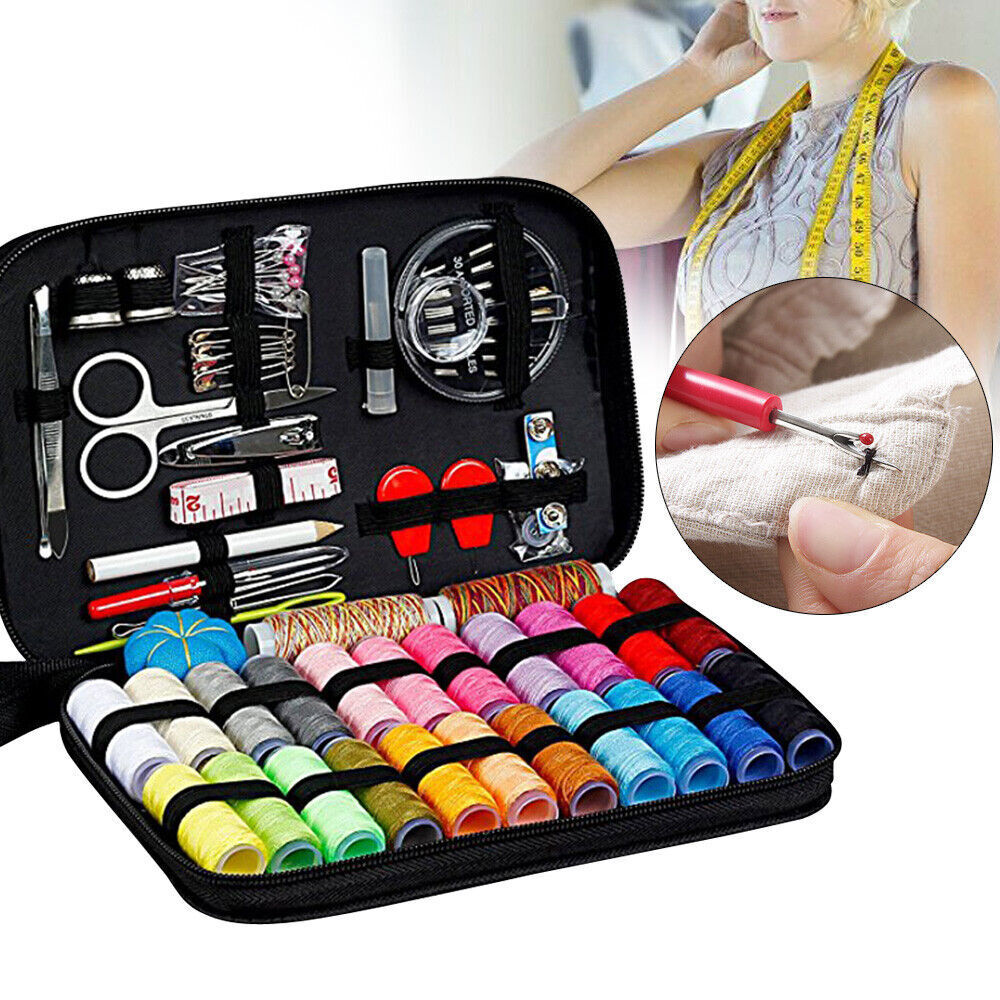 99Pcs Portable Sewing Box Kit Thread Stitches Needles Button Sewing Starter Kits