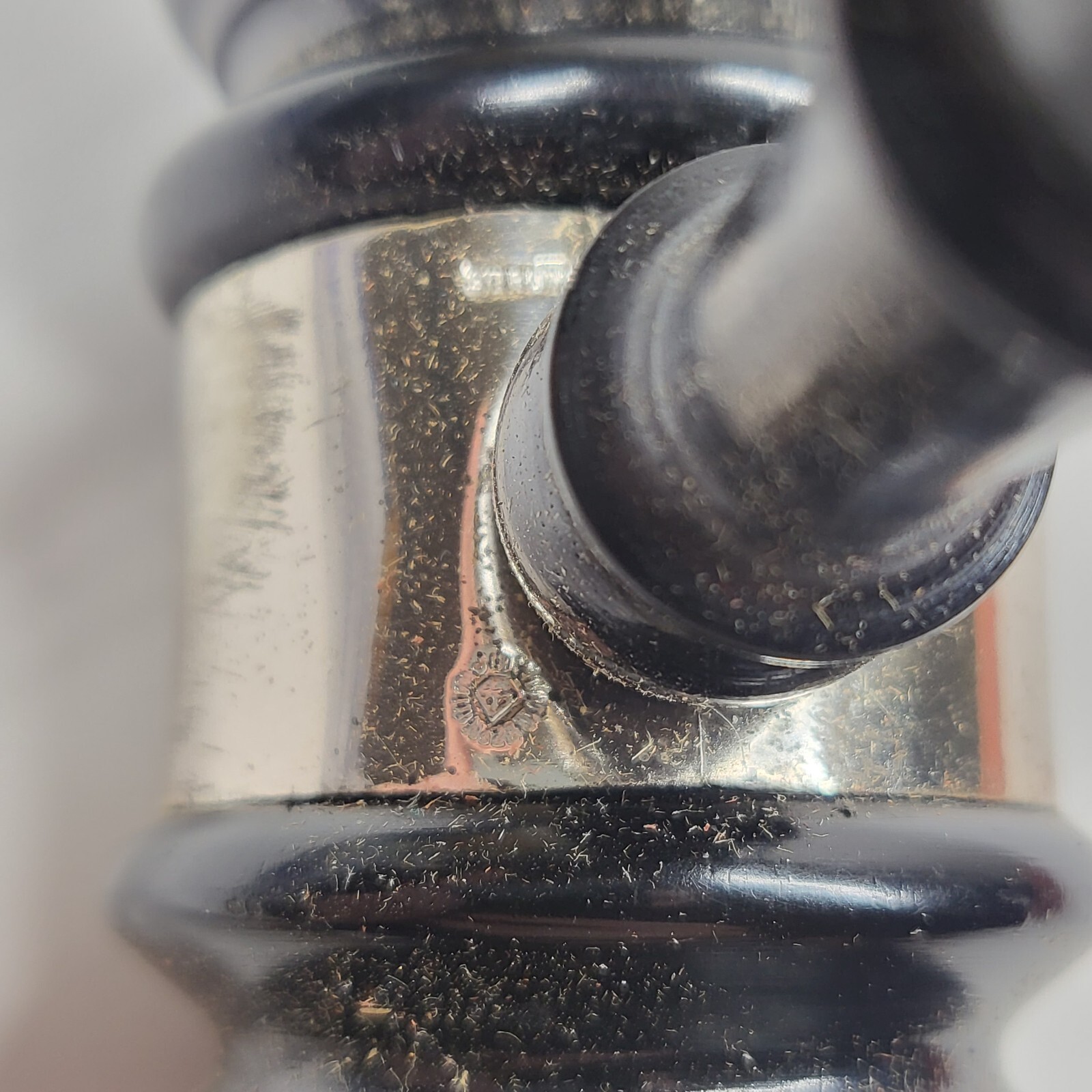 Ebony Wood Gavel w/Sterling Silver Band 10” Vintage 1946 Engraved Onized Club