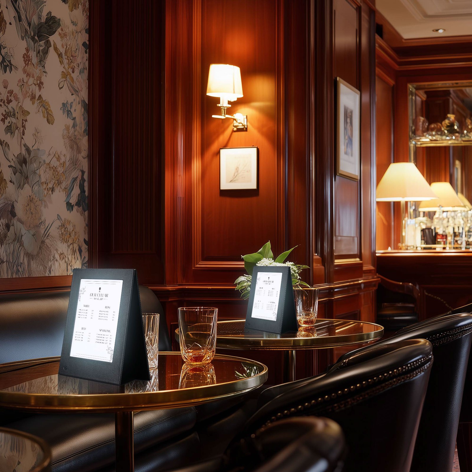 WeChef LED Backlit Menu Holder Cover Table Tent 4 Pack Fits A5 Size 6.3"x9.4"