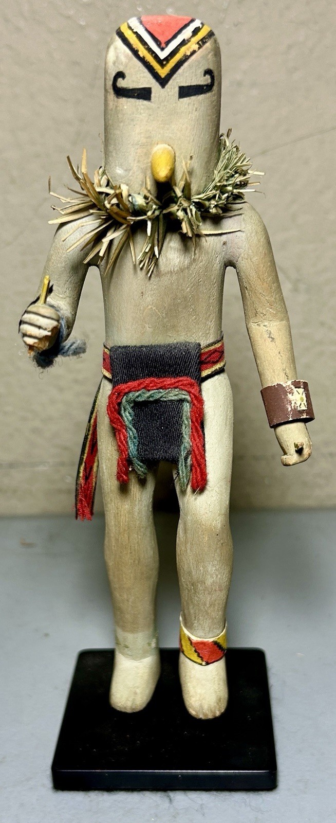 Antique Native American Hopi Kachina Doll Sikya Tsutskutu Yellow Clown 7.5”