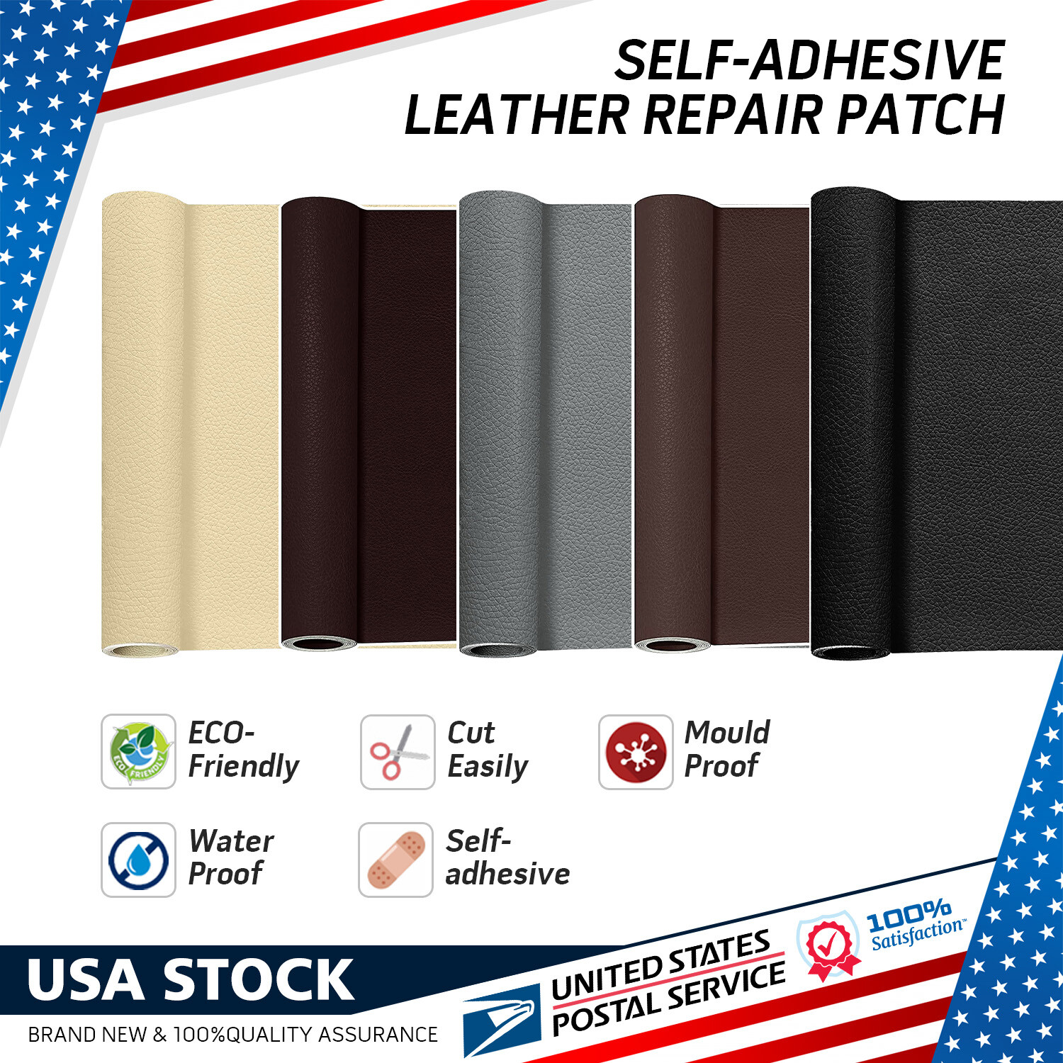 Leather Repair Kit Self-Adhesive Strong Durability Patch Stick on Sofa Car Seat