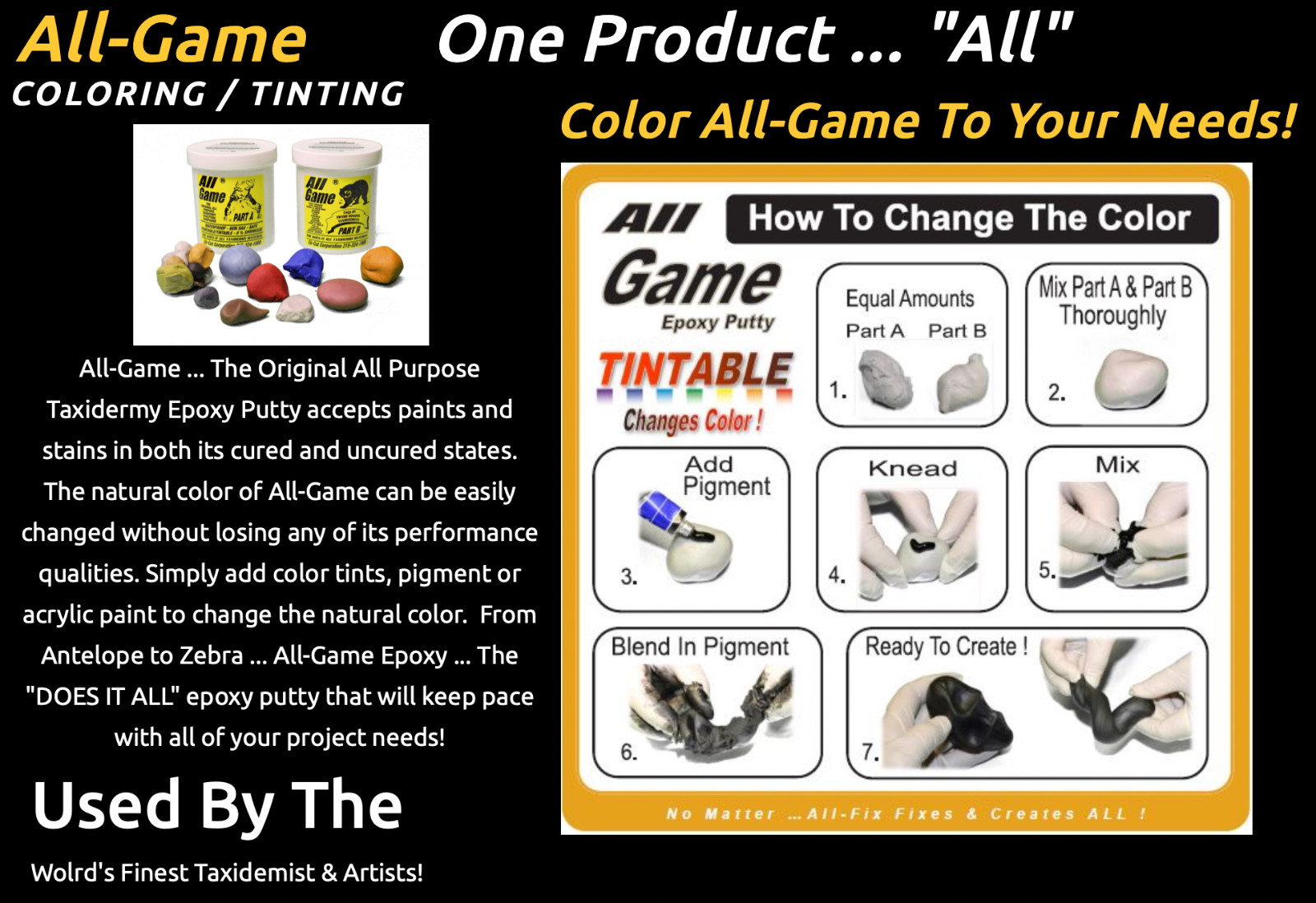 CRAFTING Epoxy Putty A&B - ALL GAME - Sculpt Modeling Compound Self-Hardening