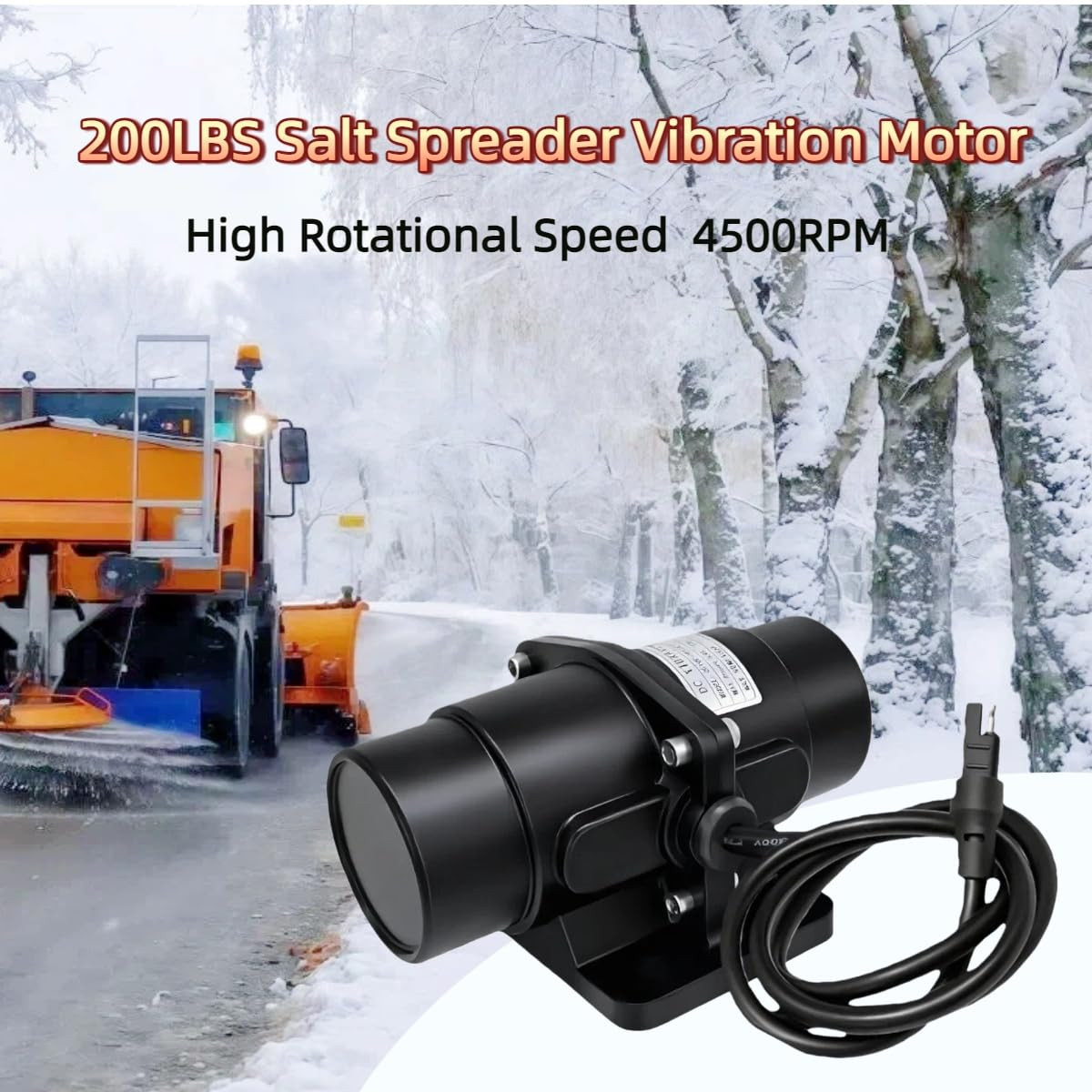 200LBS 12VDC Vibrator Vibration Motor for Salt Sand Spreader & Concrete Mixer, H