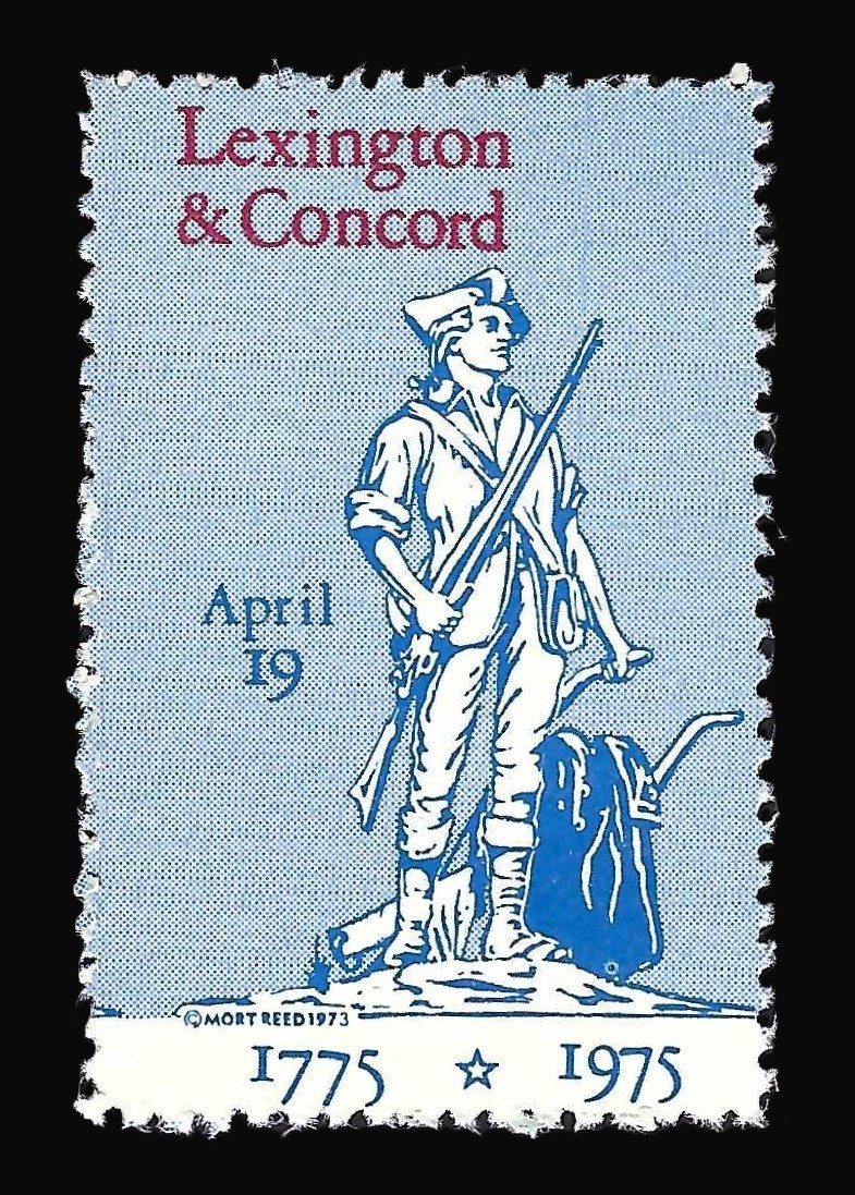 1975 Lexington - Concord Minute Man Poster Stamp - Massachusetts - Patriotic