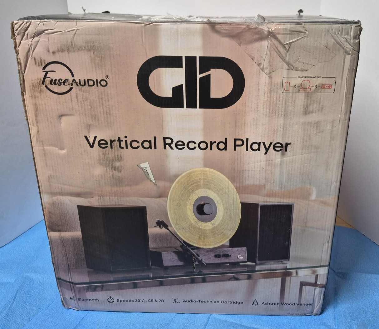 Fuse Audio GLD Vertical Record Player with Speakers *NIB* Black Trim