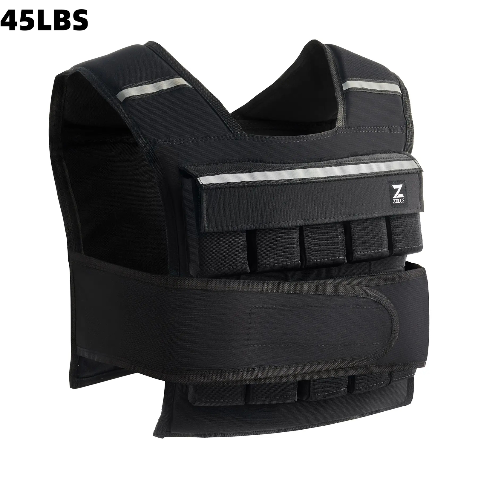 ZELUS 45 lb Weighted Vest with Iron 20 Weights Adjustable Weight Vest for Men