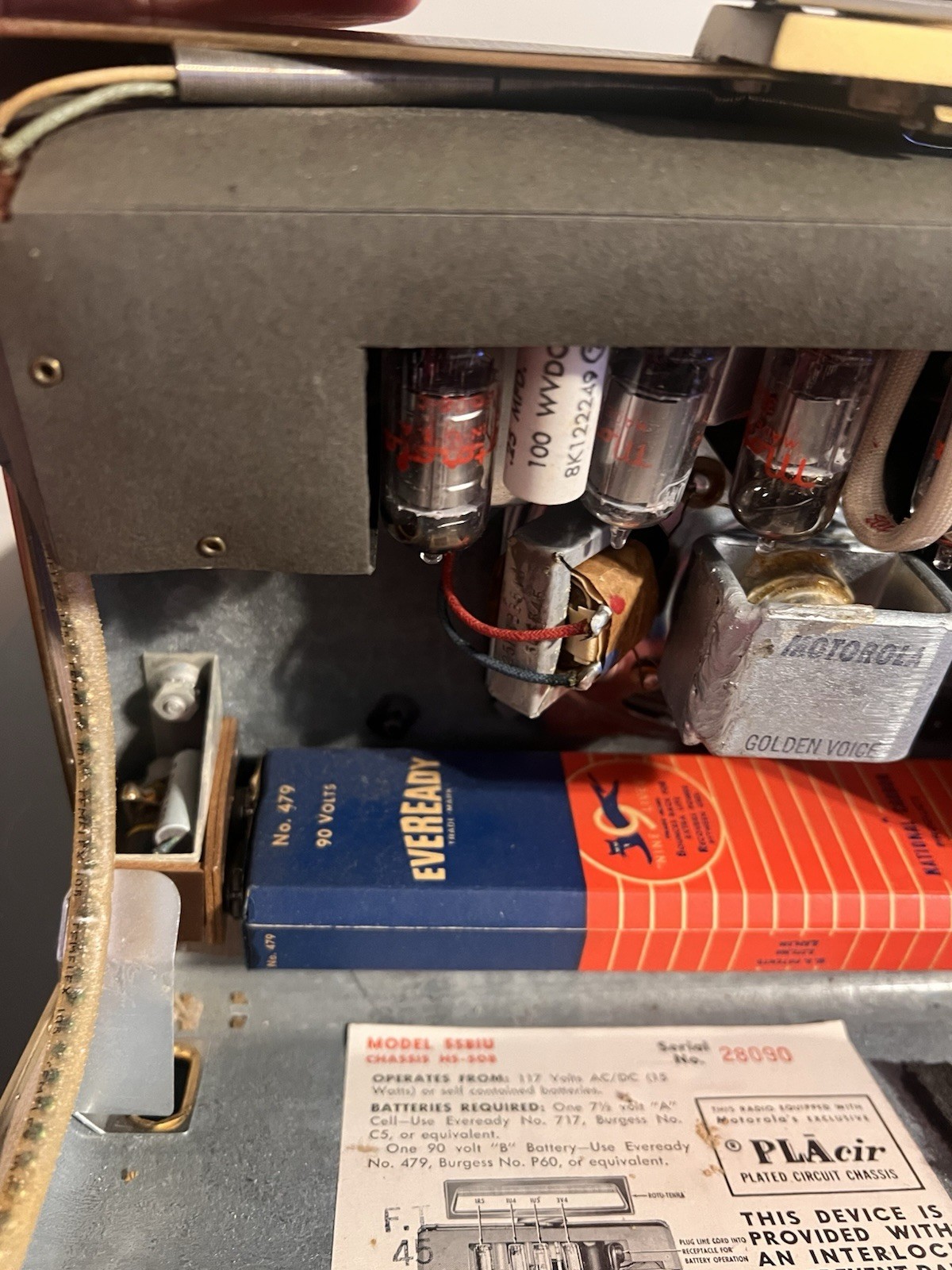 1955 Motorola Model 55BIU Portable Tube Radio Tested And Working