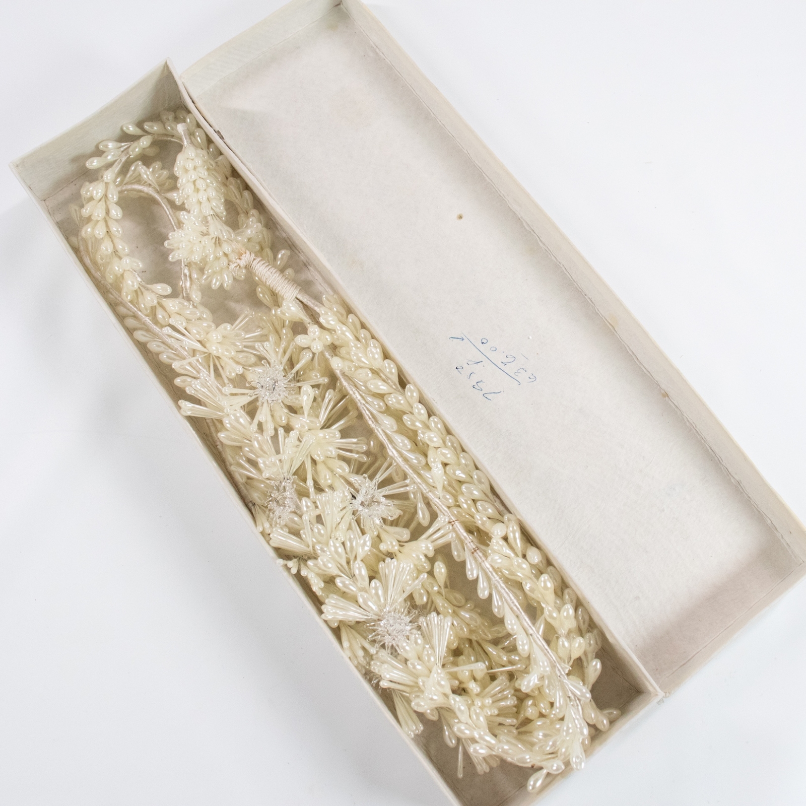 Vintage Antique Bridal Wax Flowers Blown Glass Flowers Wedding Yardage Trim