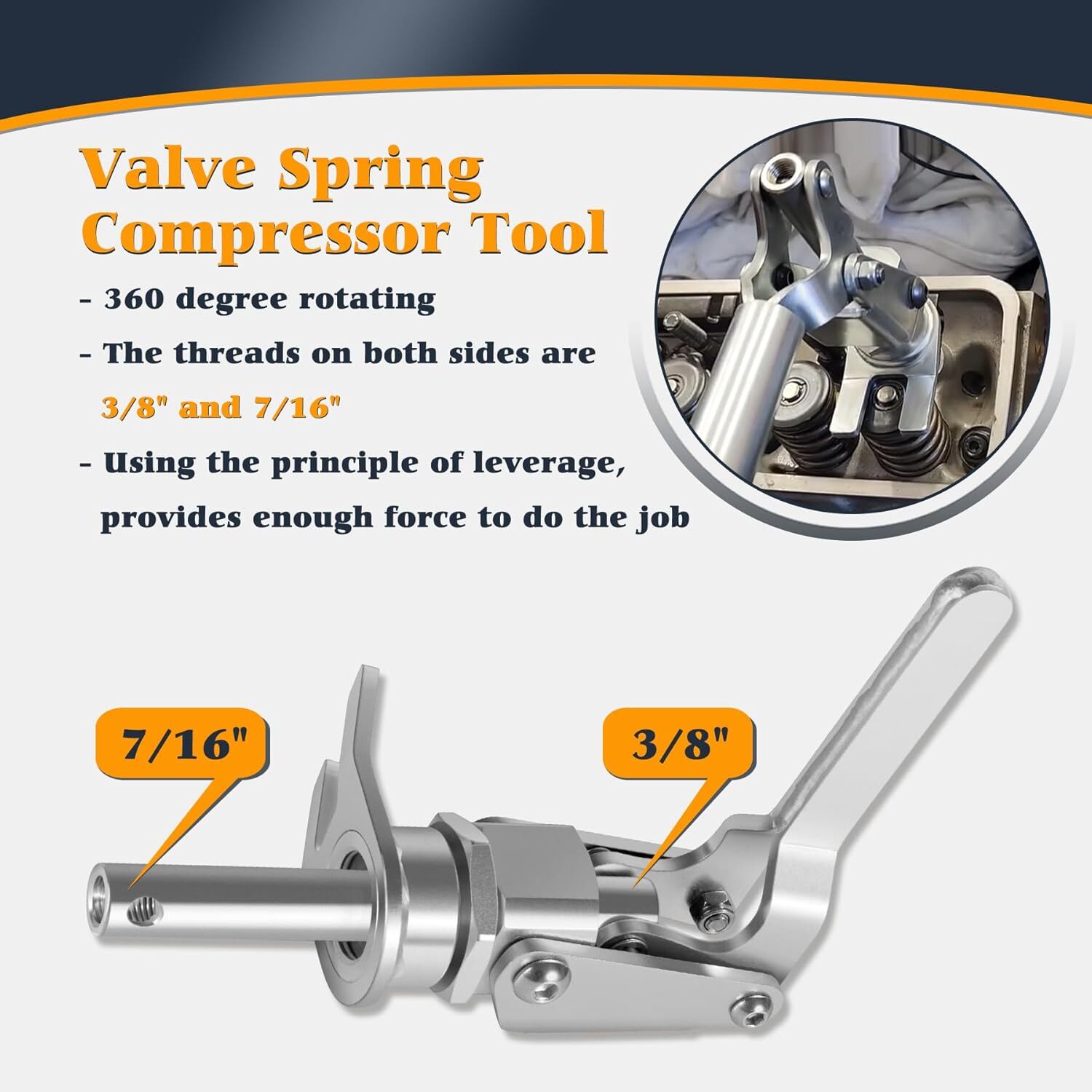 New Proform Valve Spring Compressor Remove Stud Mount FOR all 3/8" & 7/16" 66784