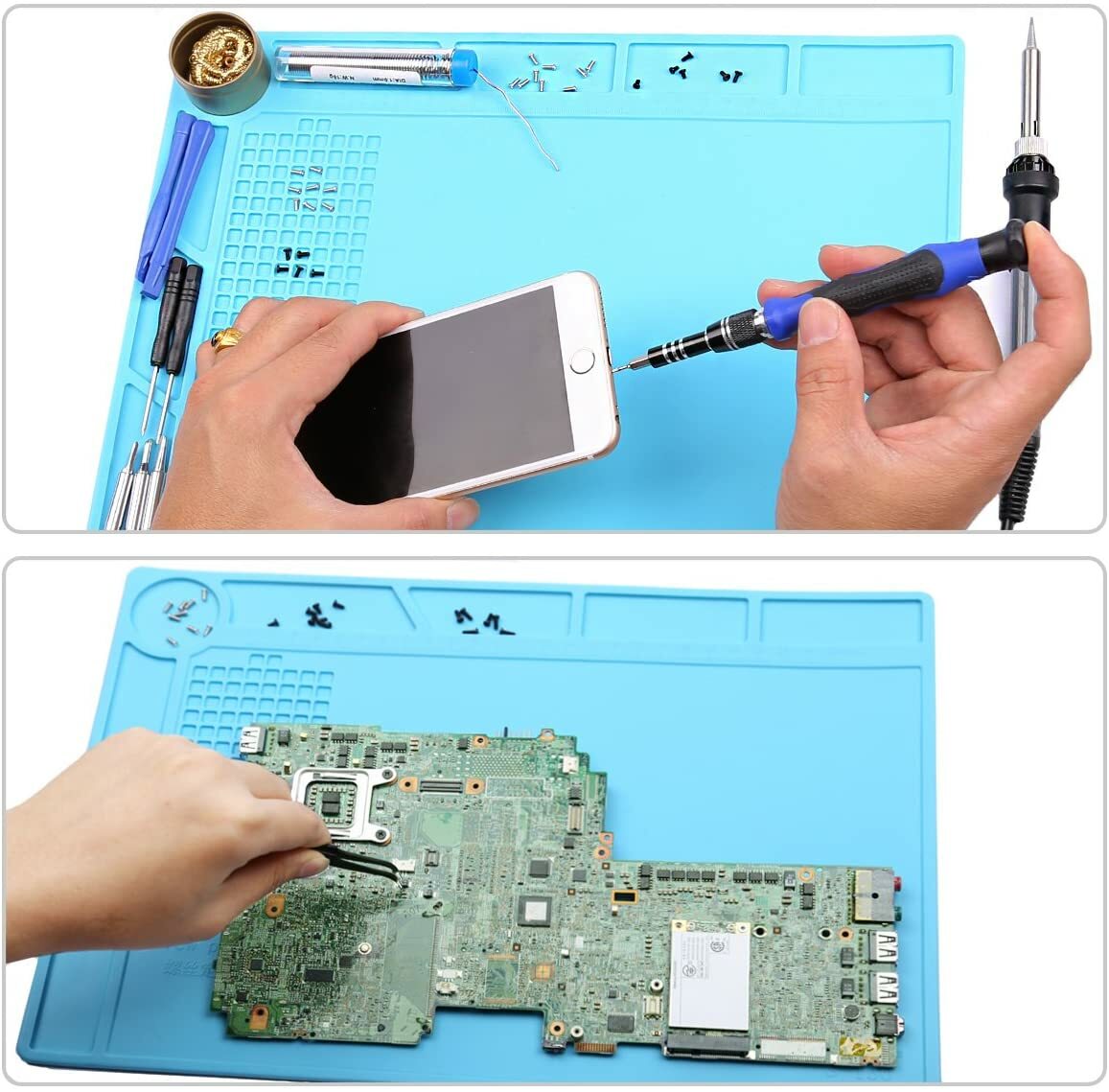 Anti-static Work Surface Mat Pad Heat Insulation Silicone Repair Tool For Phones