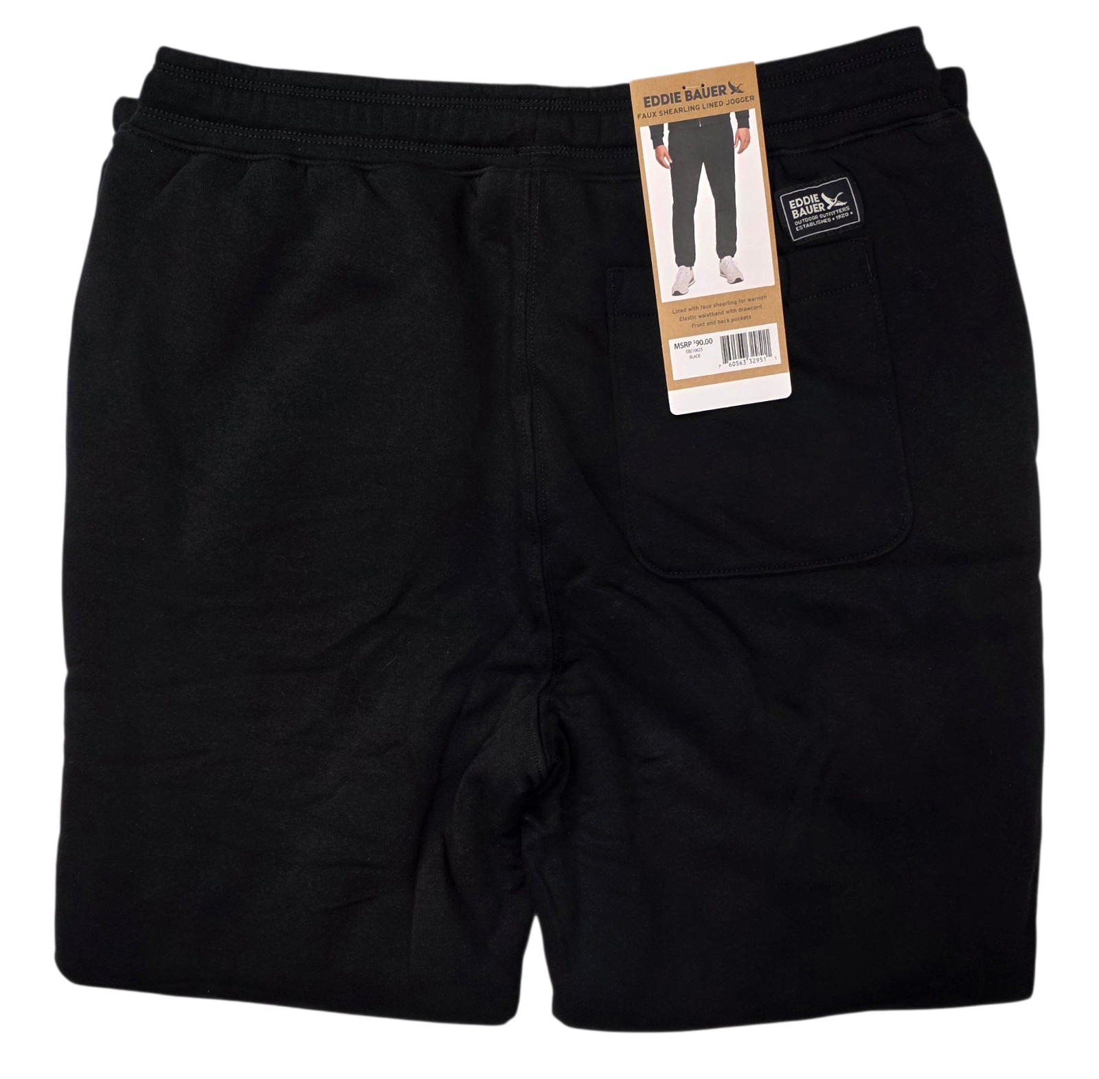 Eddie Bauer #11970 NEW Men's Faux Shearling Lined Jogger Pants MSRP $90