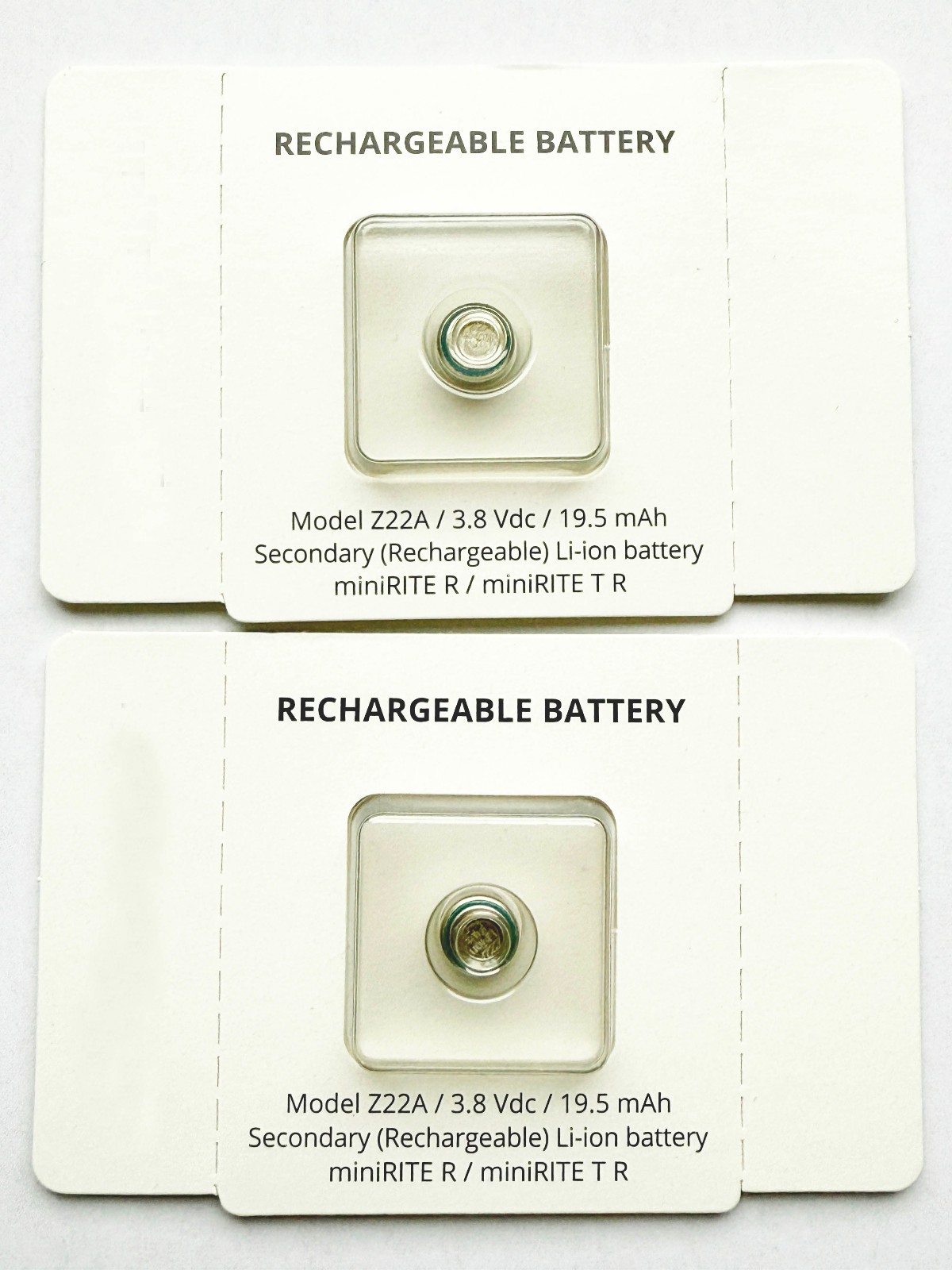 2x Oticon LI-ION 312 Rechargeable Battery Z22A, The Most Recently Made Z22A