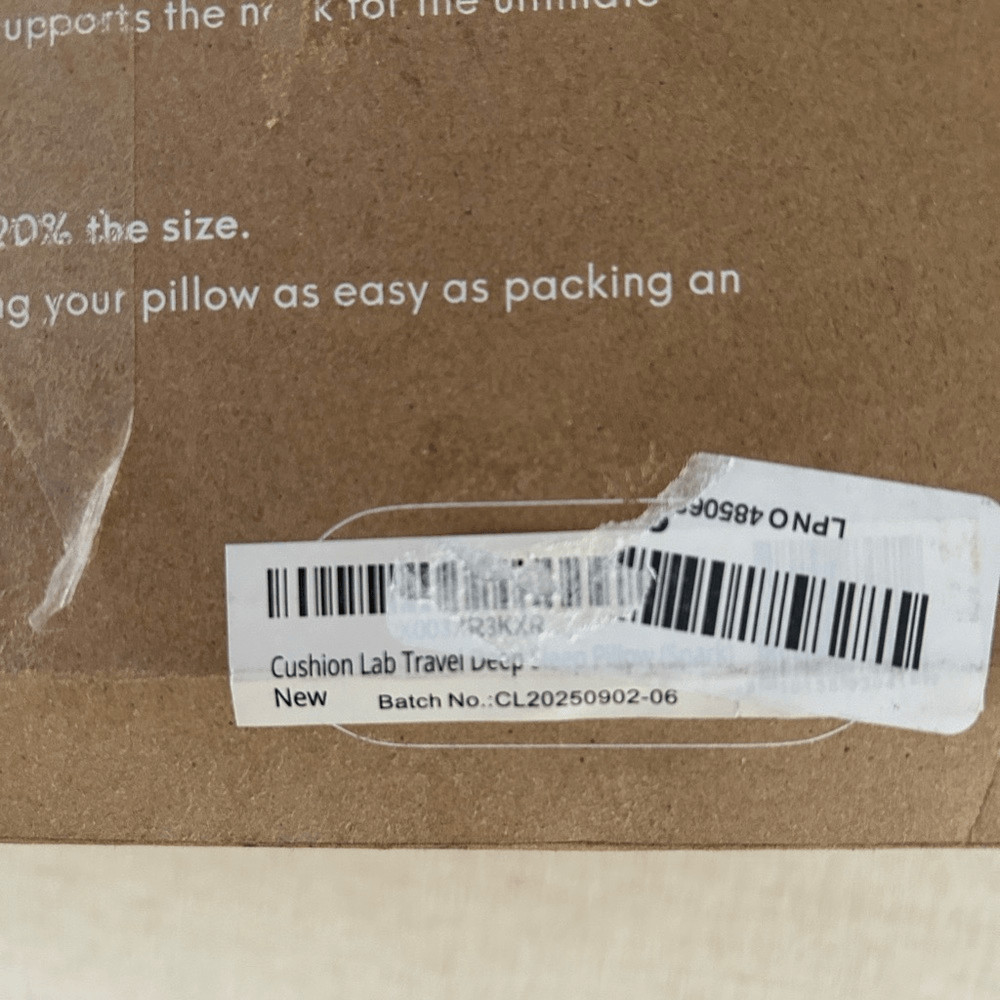 Cushion Lab Travel Deep Sleep Memory Foam Neck pillow, Yellow, NWT, Open box