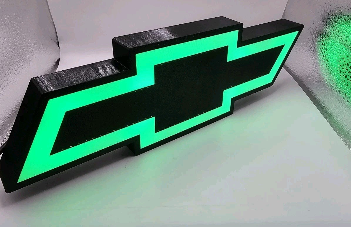 Chevy Chevrolet Light Sign Decor Man Cave Desk LED Lightbox USB Powered shop