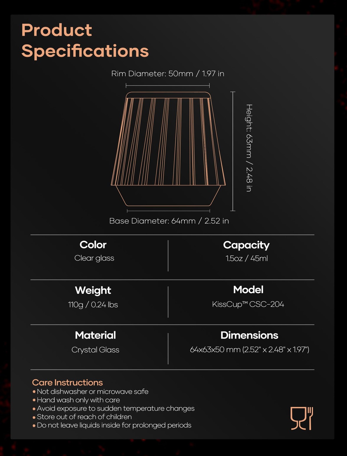 Cocinare Espresso Cups Set of 2, Crystal Clear Espresso Shot Glasses, Ideal S...