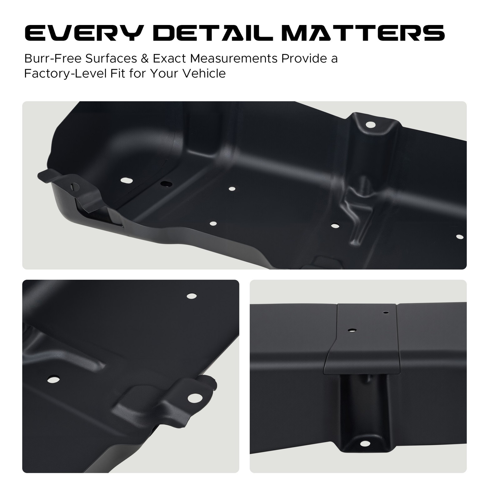 VRC Steel Gas Fuel Tank Skid Plate For Jeep Wrangler JK 4-Door 2007-2018 Black