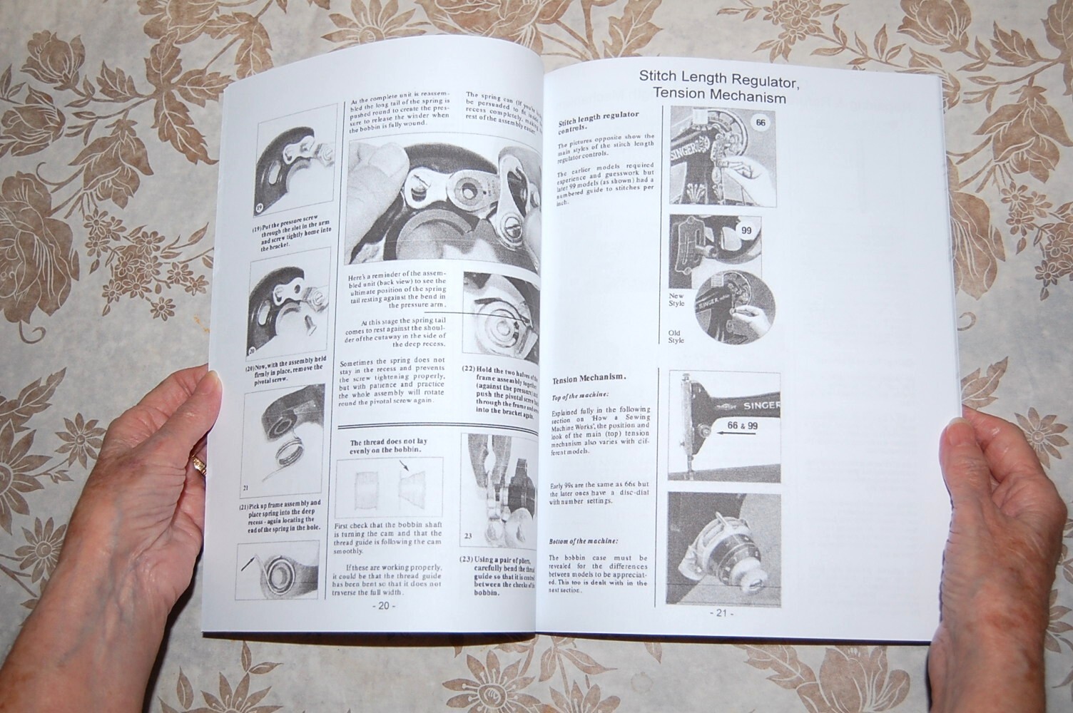 Rare 50-Page Repair and Refurbish Manual for Singer Sewing Machines 66 and 99