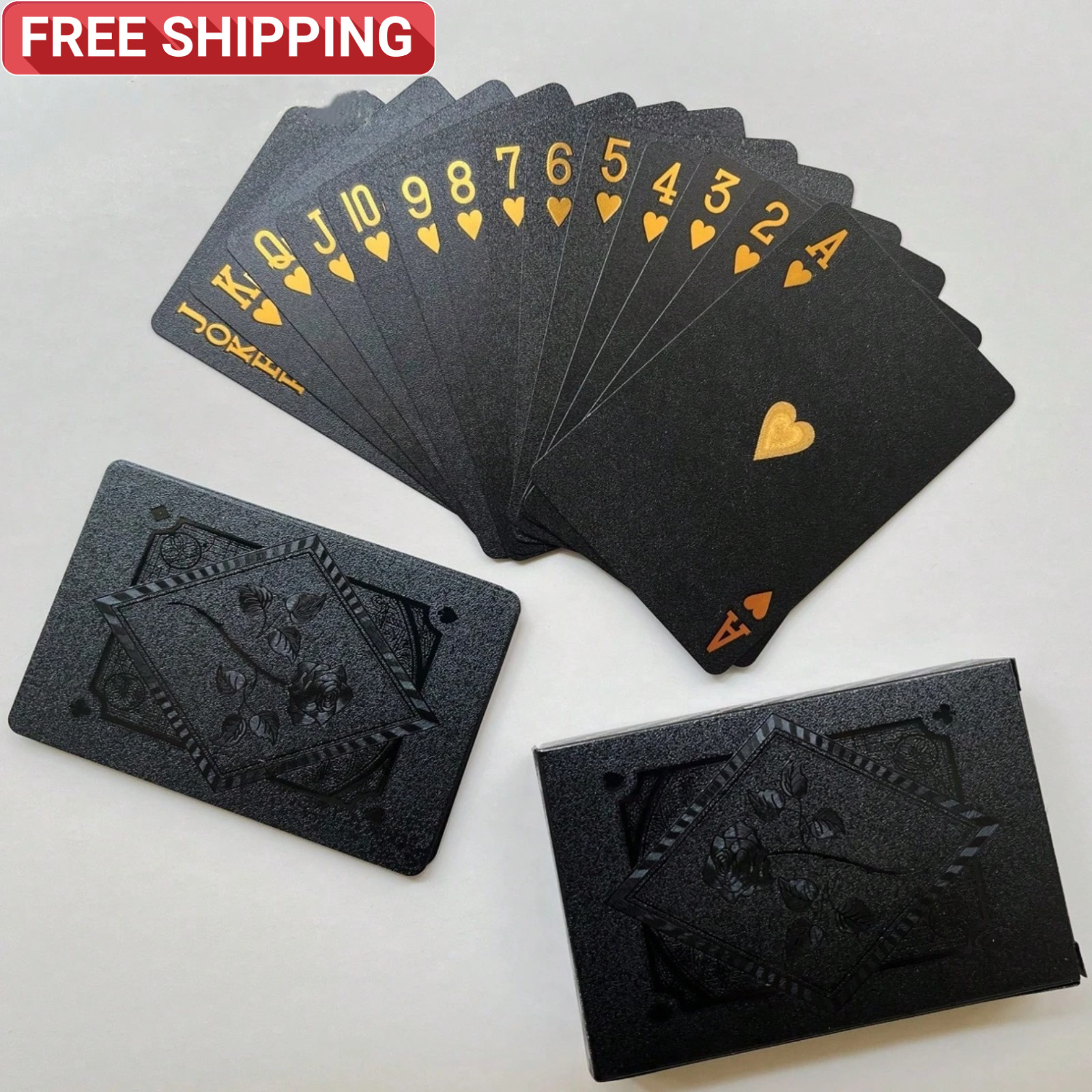 Diamond Waterproof Black Golden Cards Plastic Poker Playing HD Deck of Cards