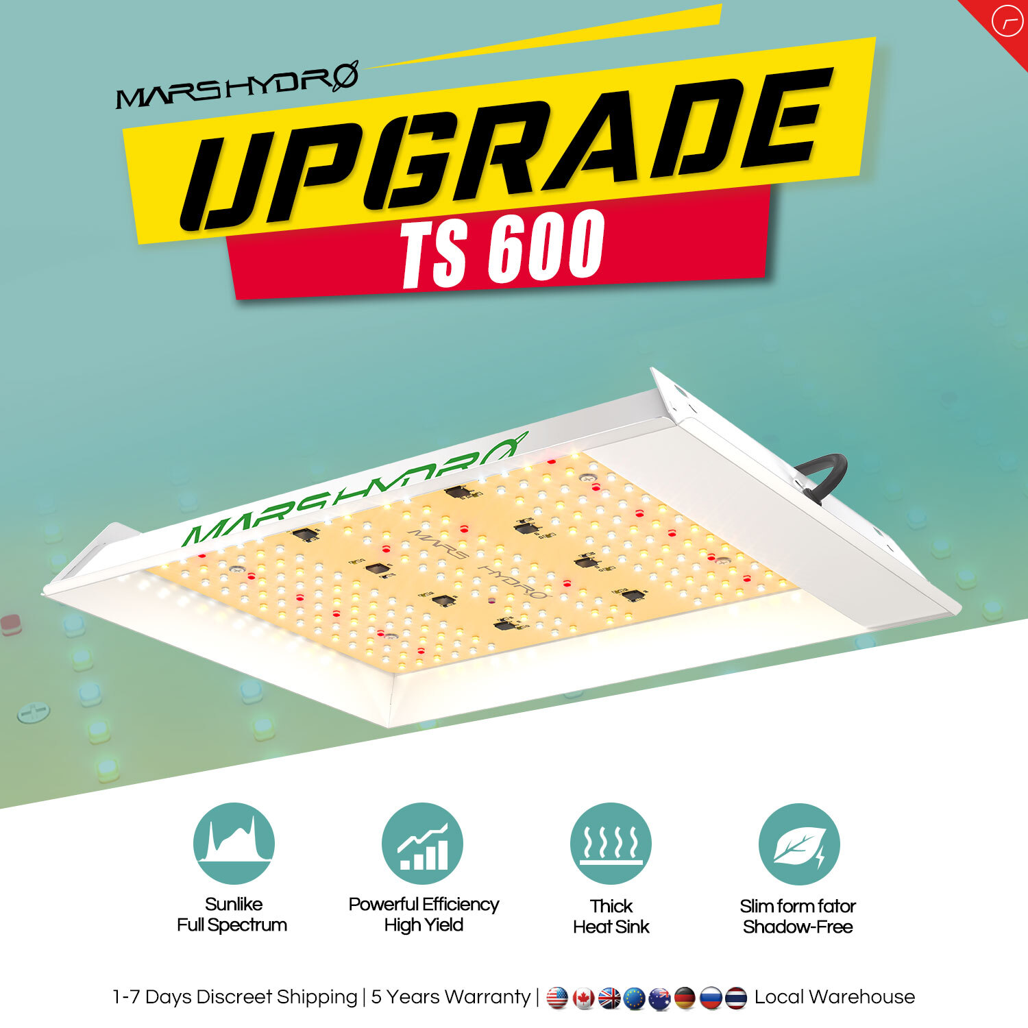 Mars Hydro TS 1000 600 2000 3000 LED Grow Light Full Spectrum for Grow Tent Kit