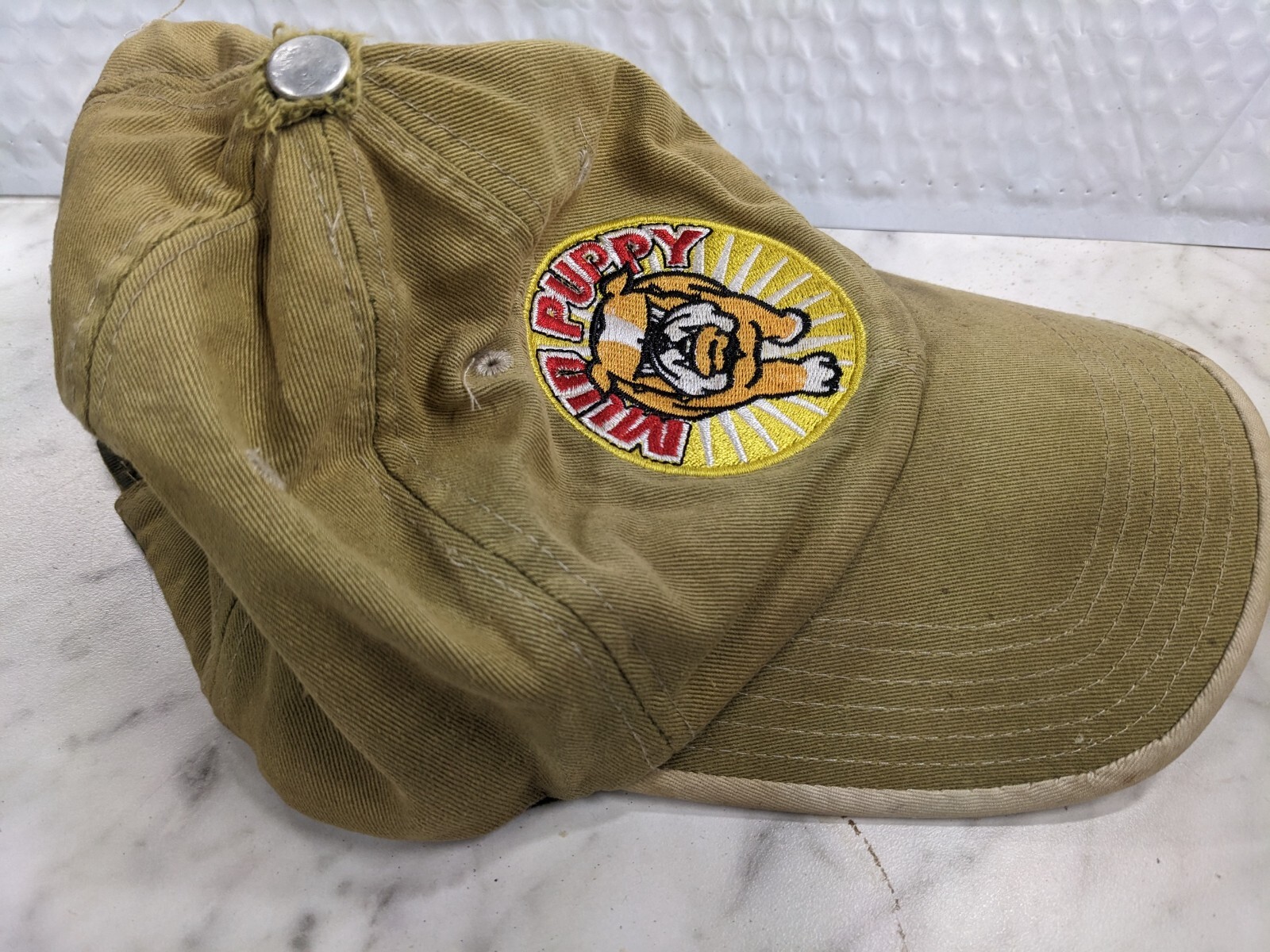 VINTAGE MUD PUPPY BULLDOG ADJUSTABLE HAT CAP USA TIBBAN MFG DAD MENS COMFORTABLE