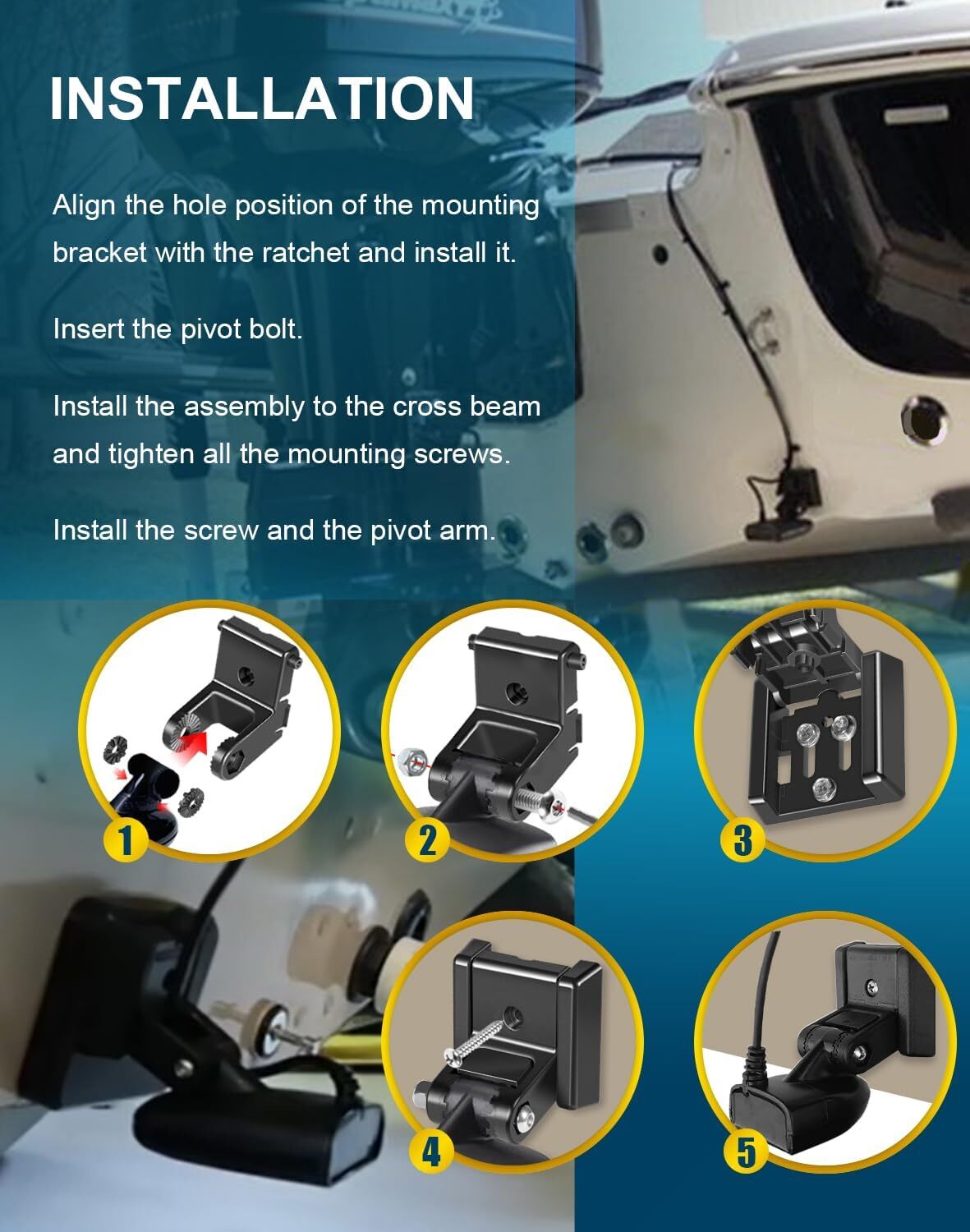 For Humminbird 740093-1 Transducer Mount MHX XNT Hardware Transom Mount Bracket