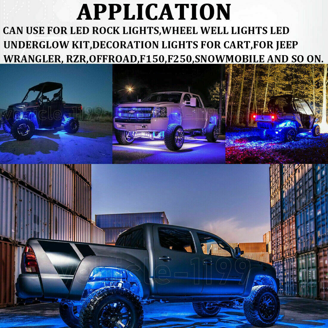 LED Rock Lights for ATV Offroad Truck Boat Underglow Underbody Fender Light Seal