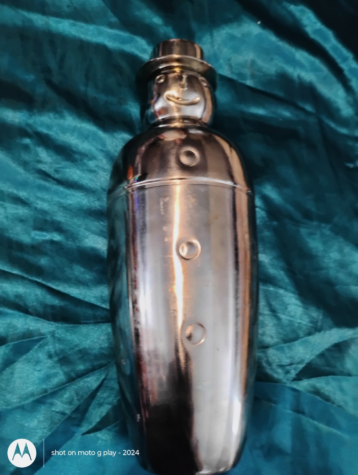 Art Deco 1920s Snowman Cocktail Shaker Silver Plated Metal