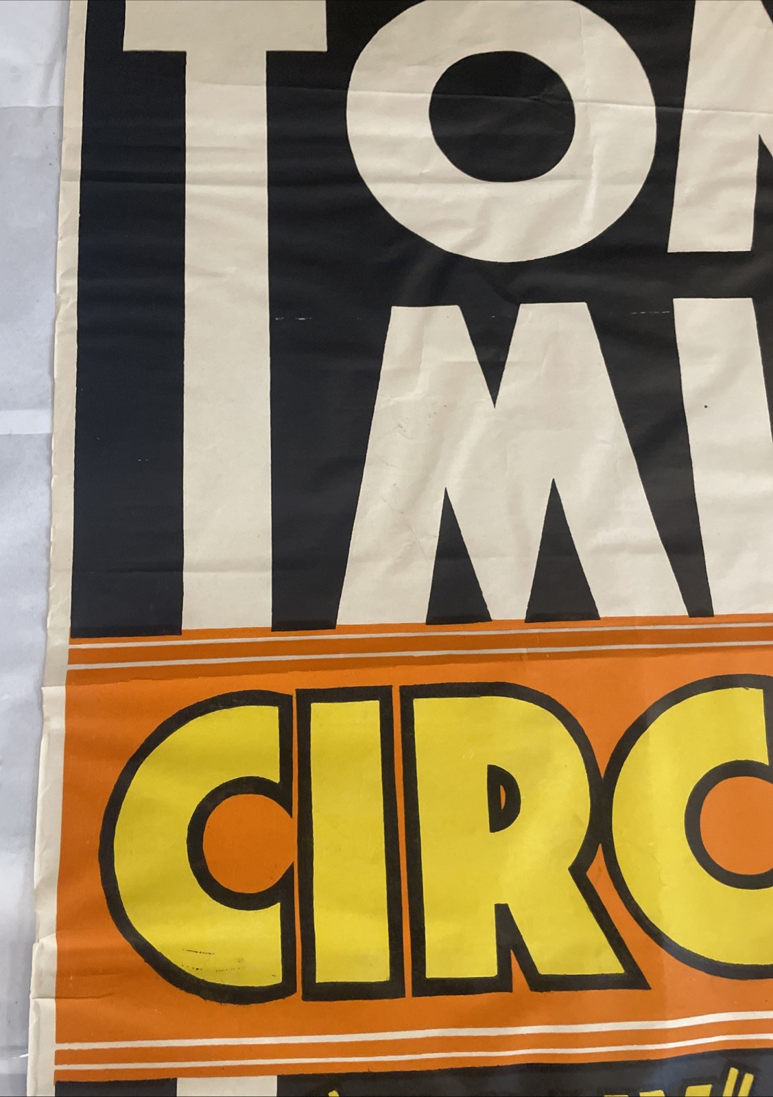 Vintage 35.5x21 Inch Tom Mix Circus Poster “Tony” The Wonder Horse Knoxville Ten