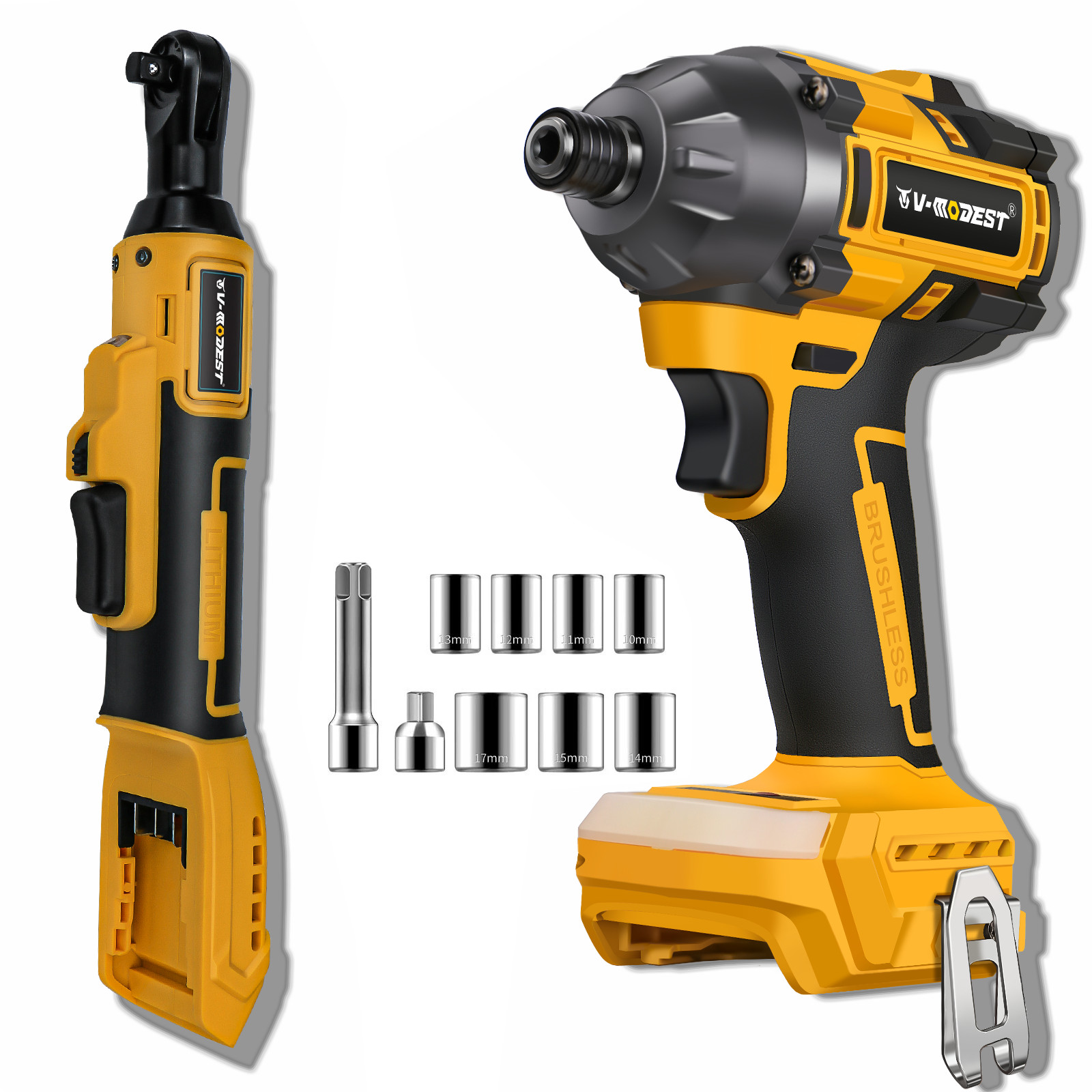 Cordless Impact Driver/Ratchet wrench Power Tool Combo For Dewalt 20v Battery