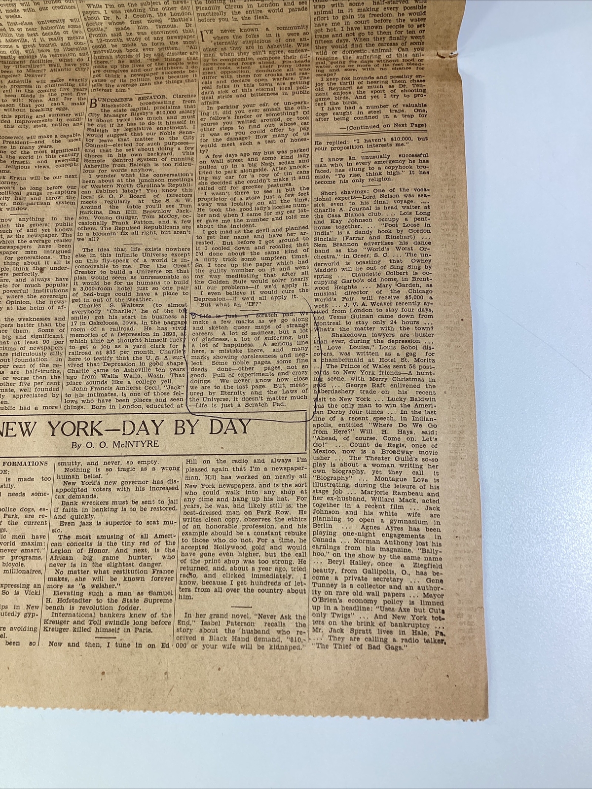 Ashville NC Newspaper Feb 19, 1933 Great Ads Women Miami Columns Carolina Power