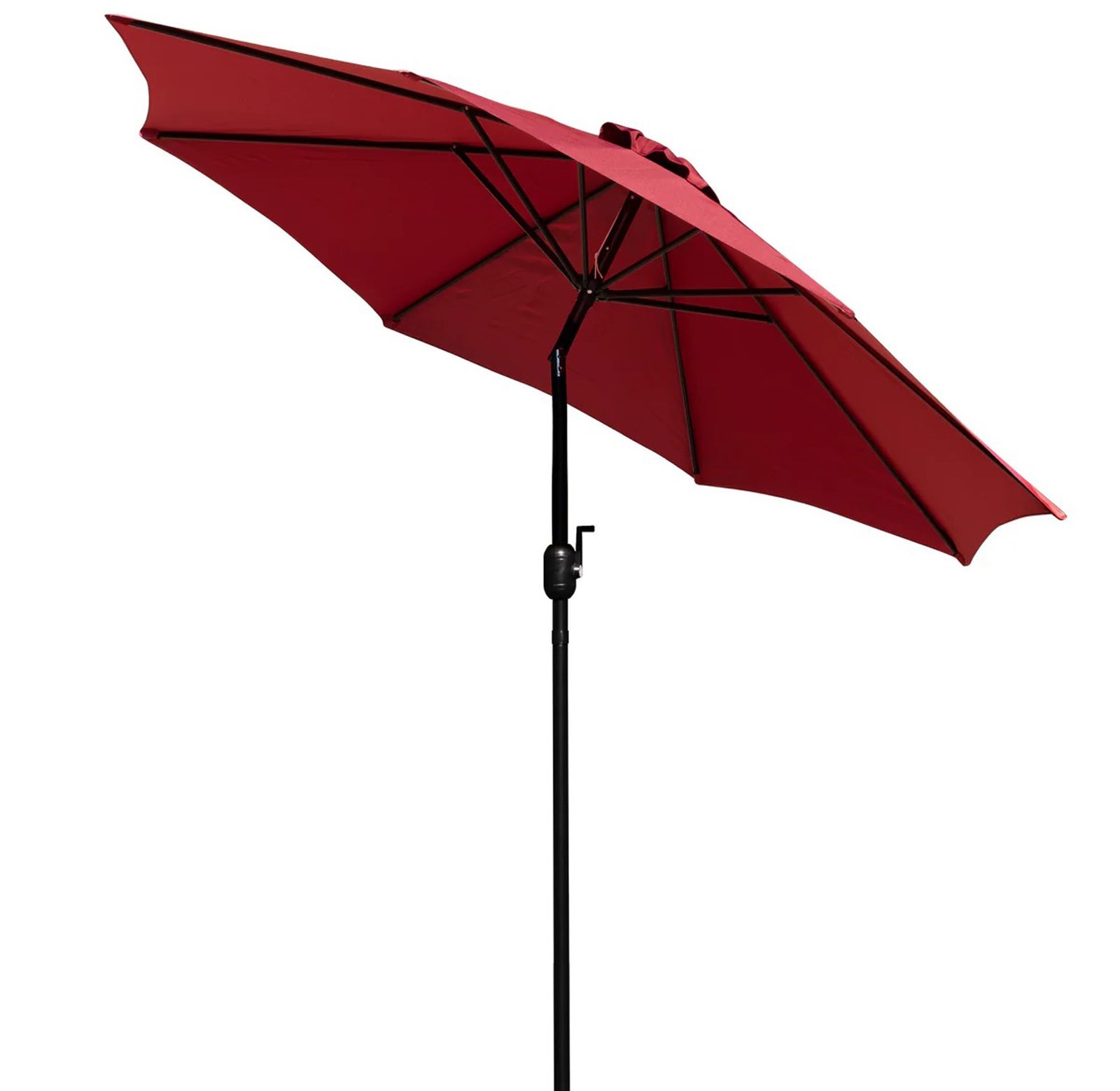 9 FT Outdoor Patio Round Umbrella Aluminum Pole Crank and Tilt Function RED