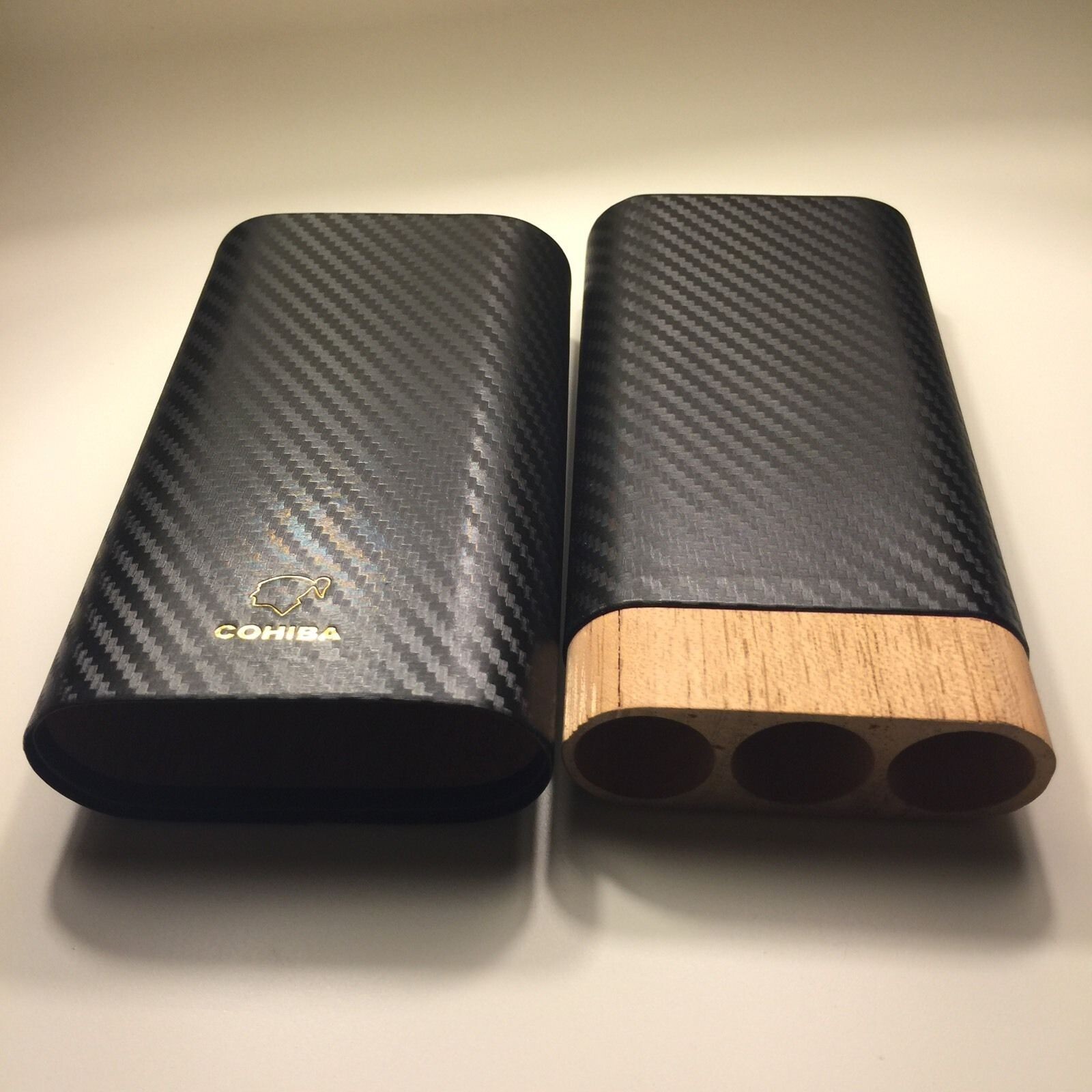 Cedar Woodline 3 Ct Cigar Traval Case Holder With Dust Bag