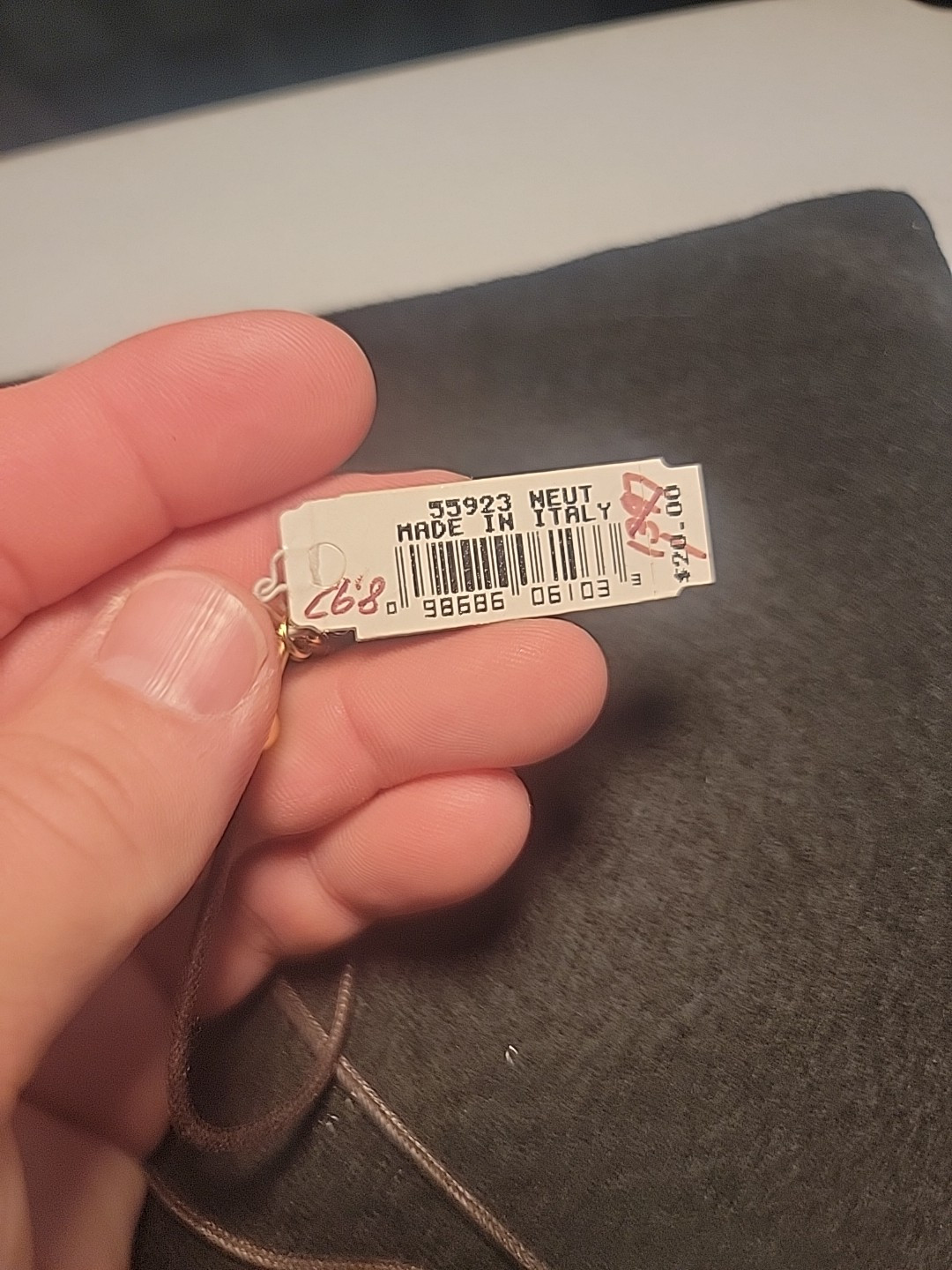 Vtg. LIZ CLAIBORNE Neut Stone Pendant Necklace/Made In Italy/ NEW