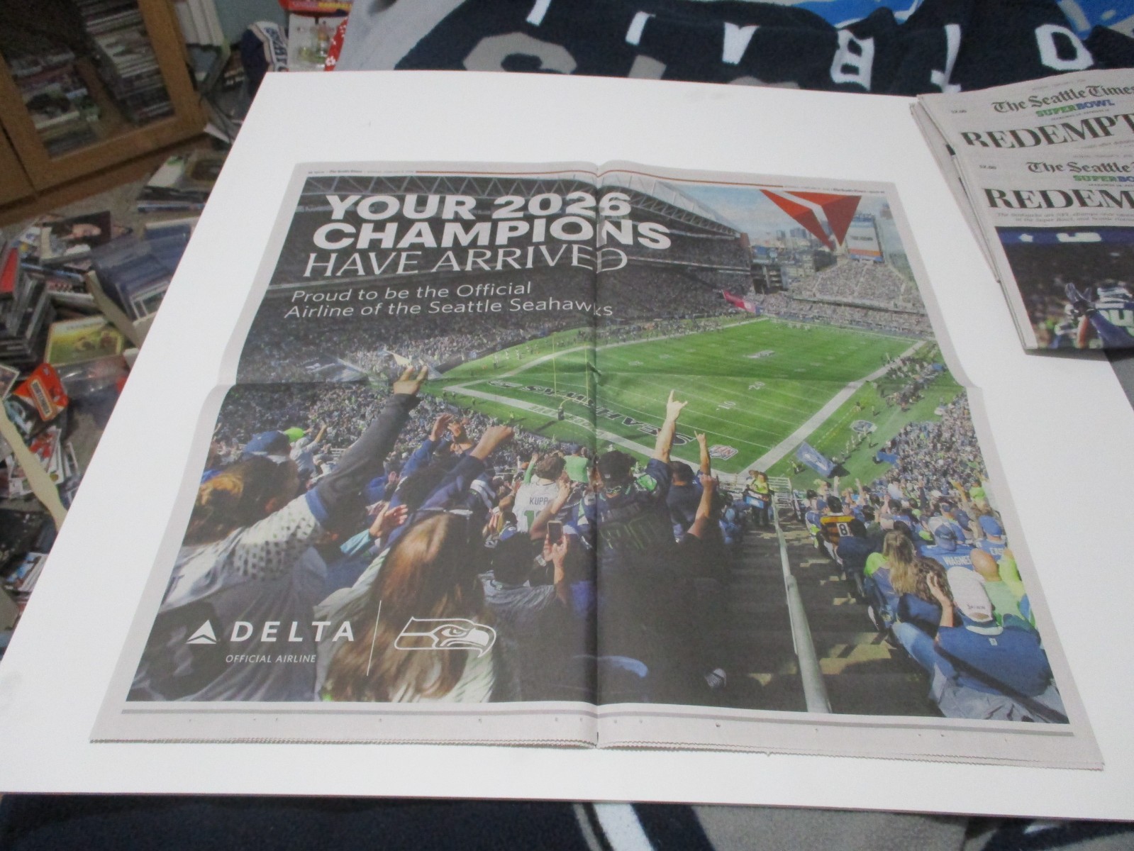 Seattle Seahawks Super Bowl Champs Full Newspaper, New