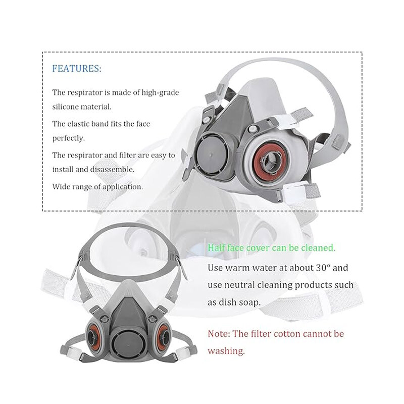 Gas Dust Mask 6200+2091 Gas mask Suit Respirator Painting Spraying Face Size M