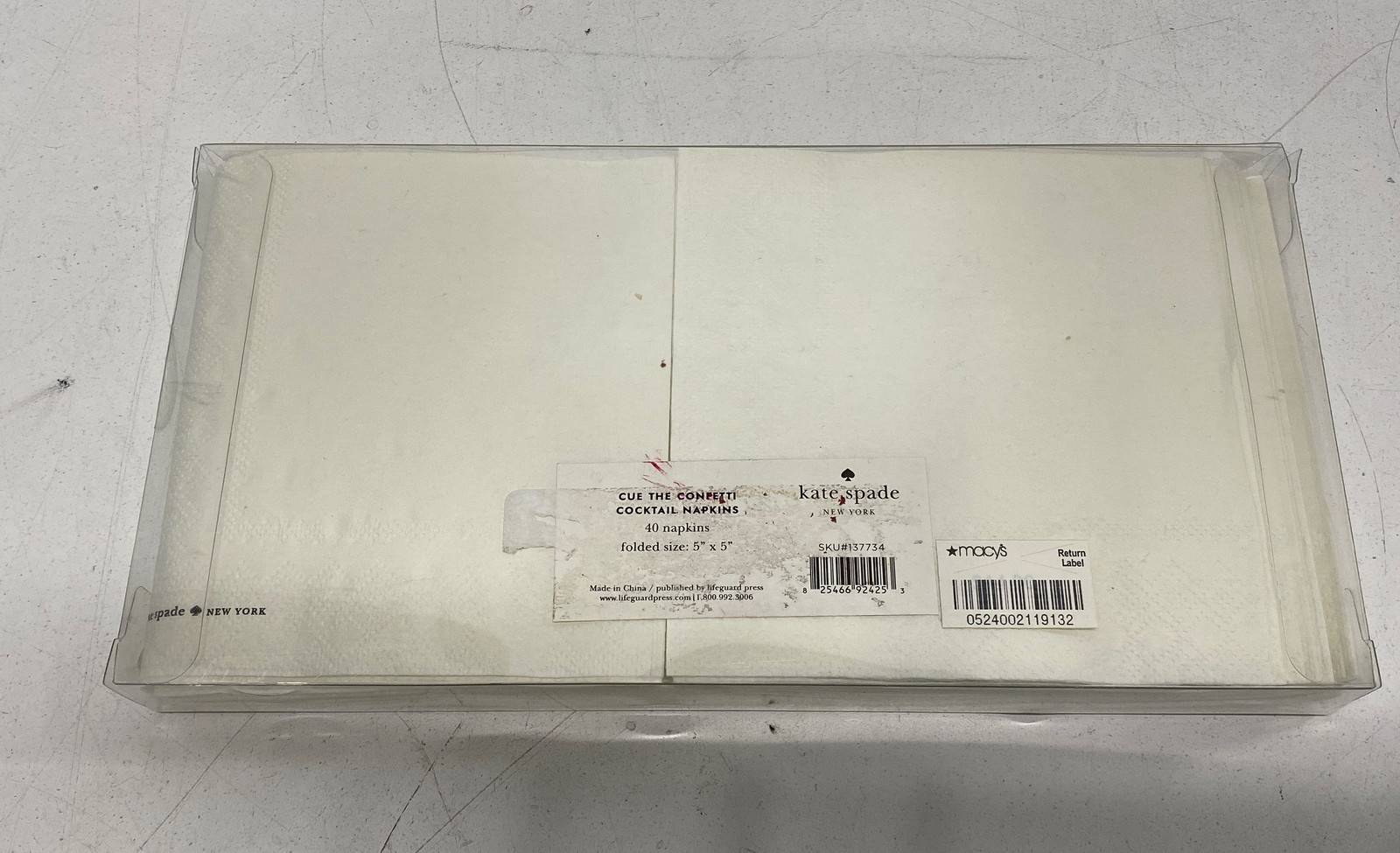 Kate Spade Coaster & Cocktail Napkin Set 3 pcs