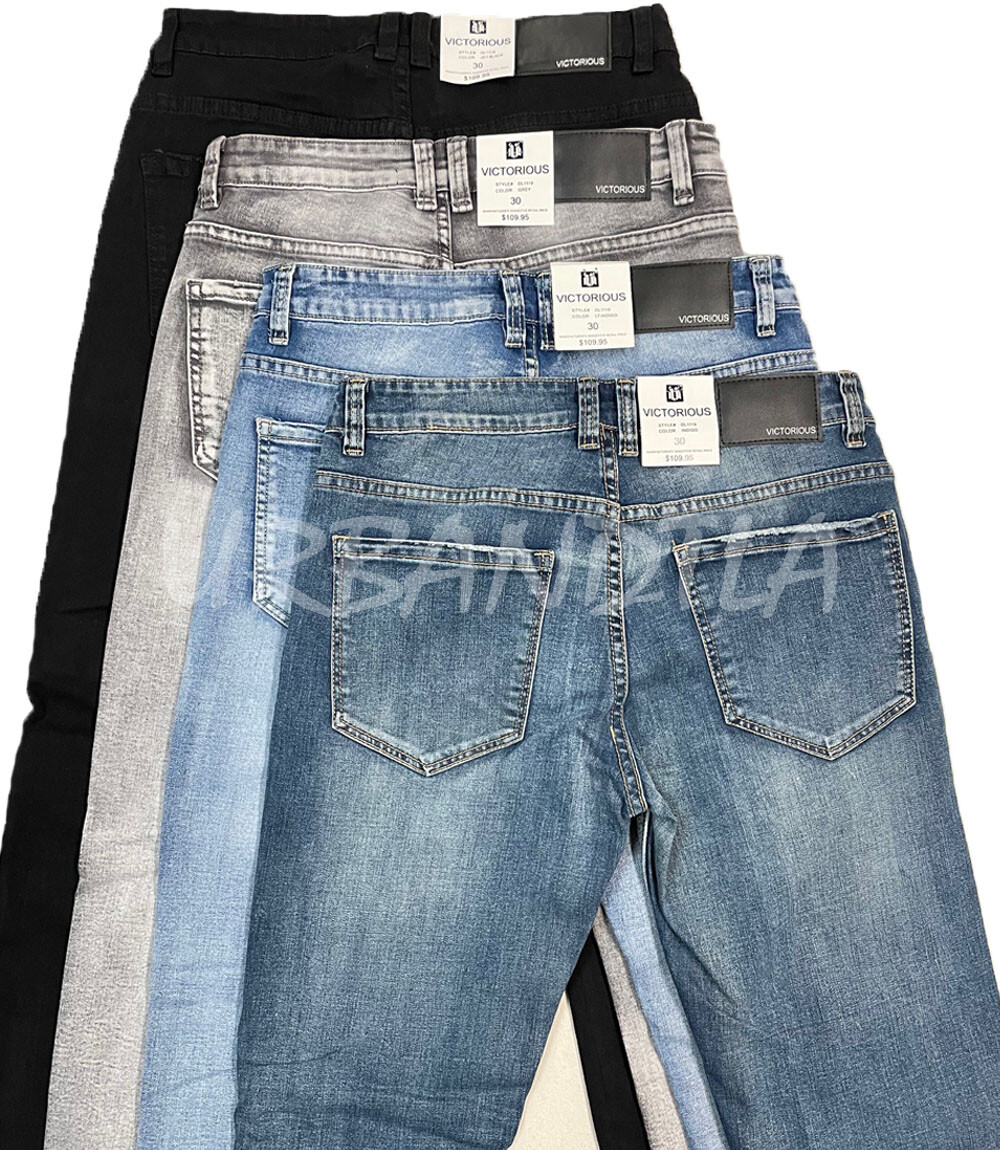 Men's Stretch Slim Distressed Jeans Ripped Jeans Denim Pants