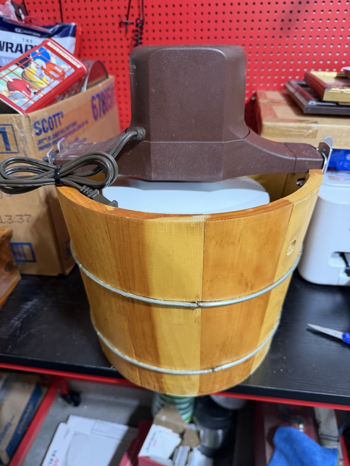 Vintage Rival Electric Ice Cream Maker Wood Bucket 5 Qt Tested Works