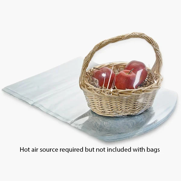Shrink Wrap Basket Bags 20" X 20" Domed Shape Clear MEDIUM - 10 Bags