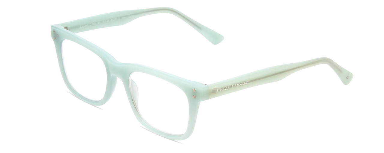 Prive Revaux Expert Unisex Rectangle Reading Glasses in Mint Green Crystal 50 mm