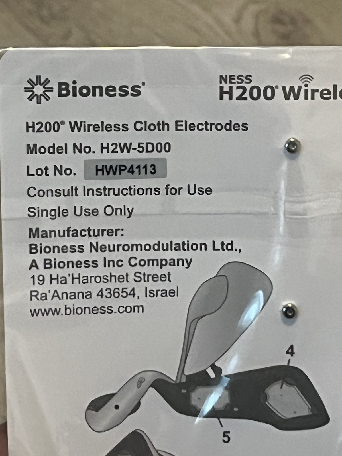 2 Packs Of New H200 Bioness cloth Wireless electrodes Pads