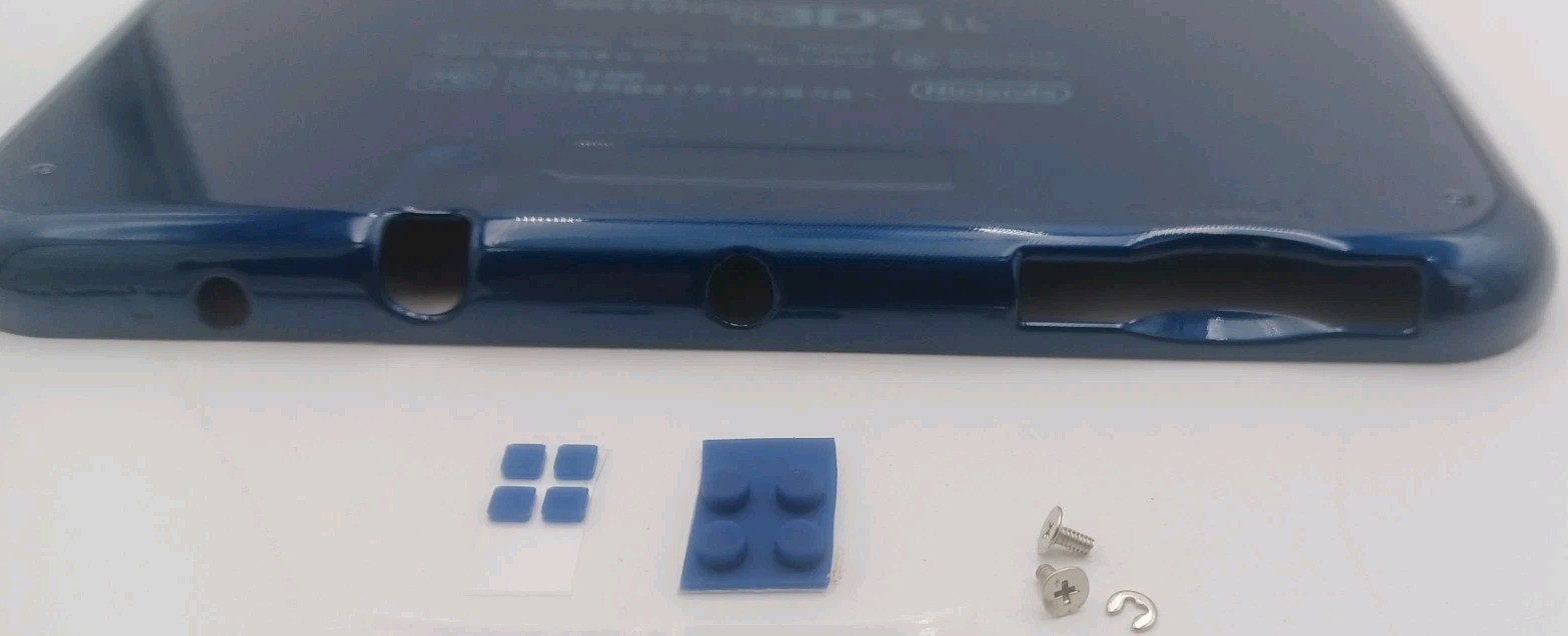 New Nintendo 3ds Xl LL Blue Replacement Shells Front/Rear+Rubbers + Screws+Label